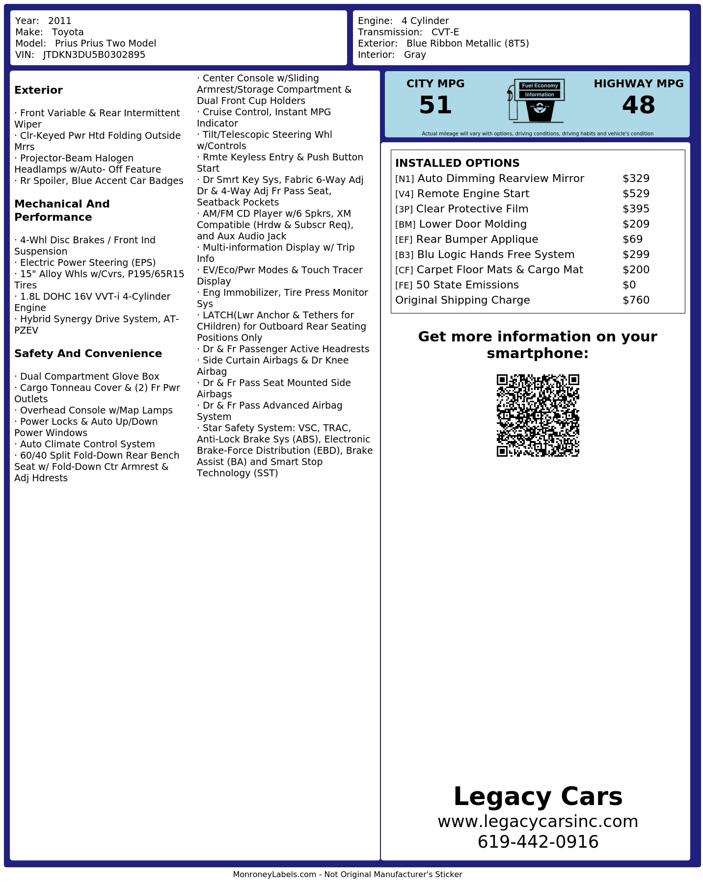 Monroney Label