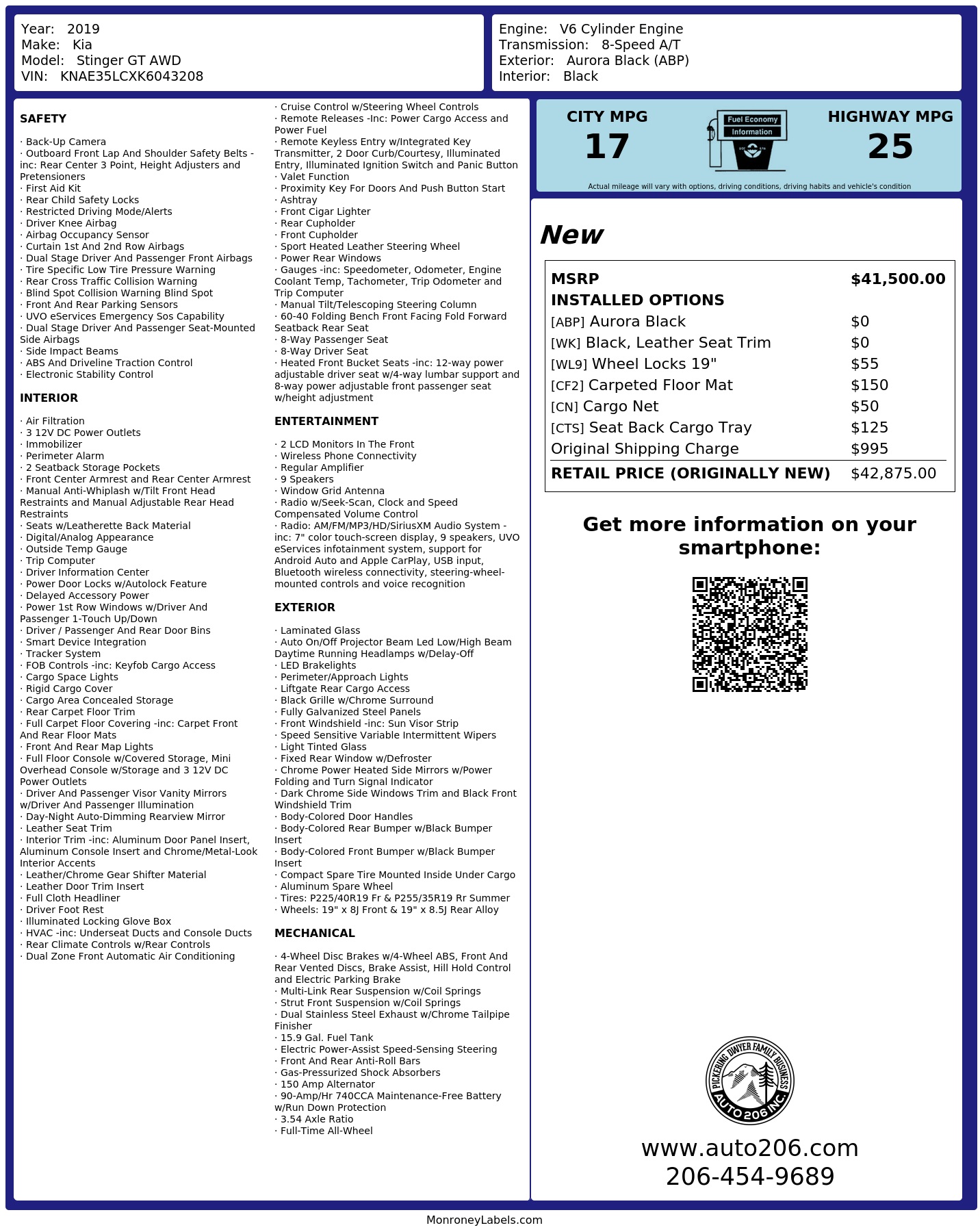 Monroney Label