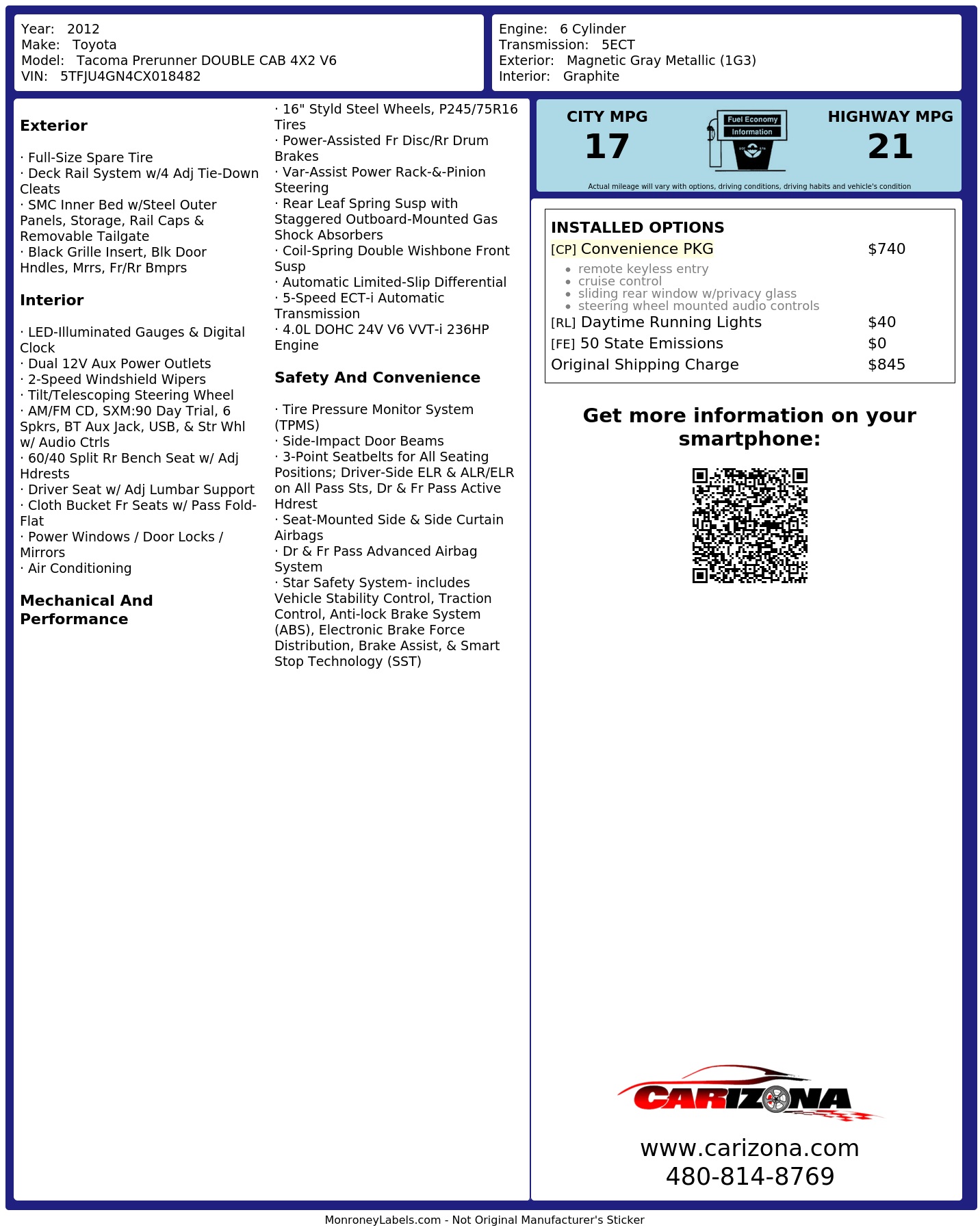 Monroney Label