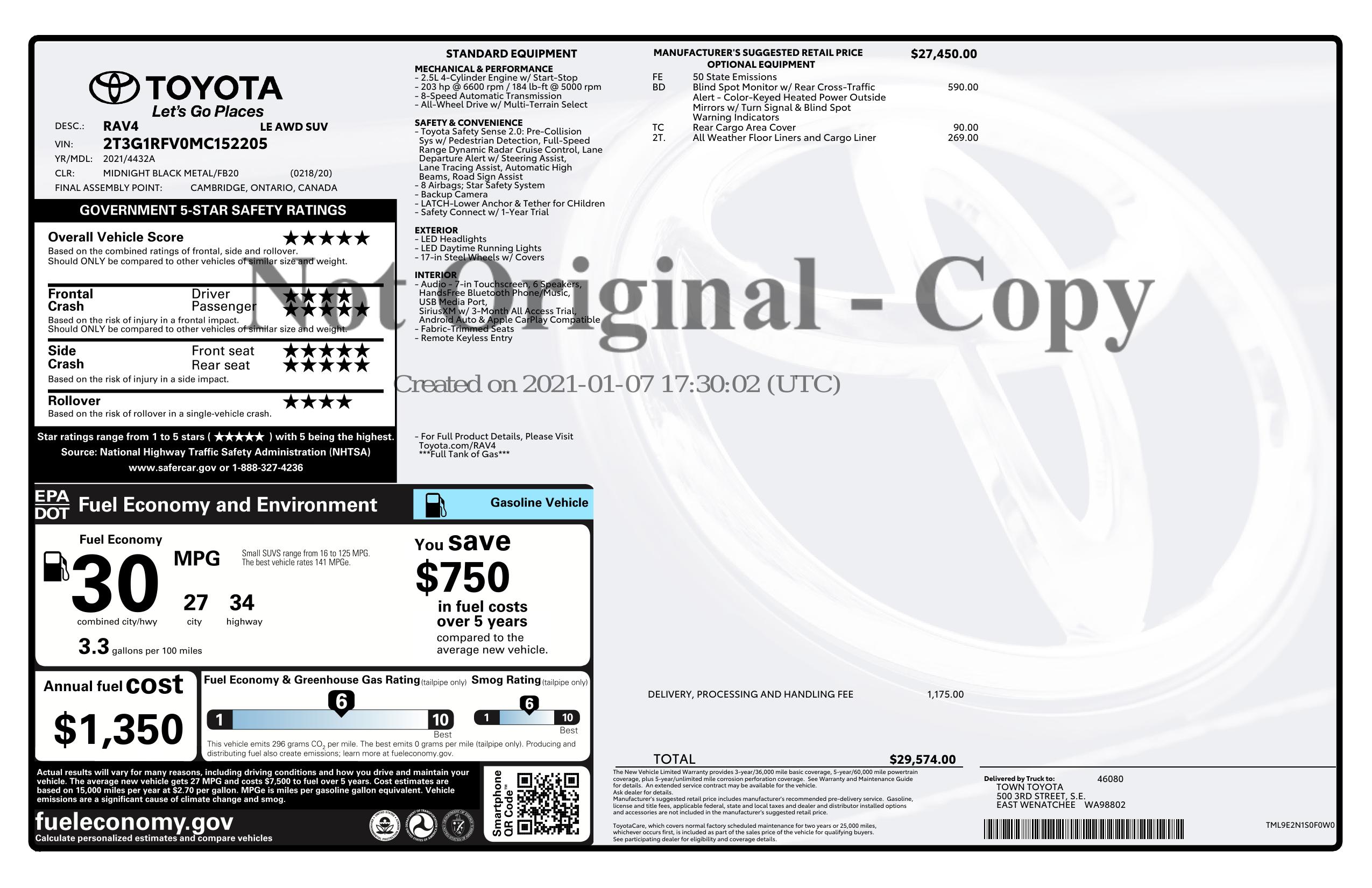Monroney Label