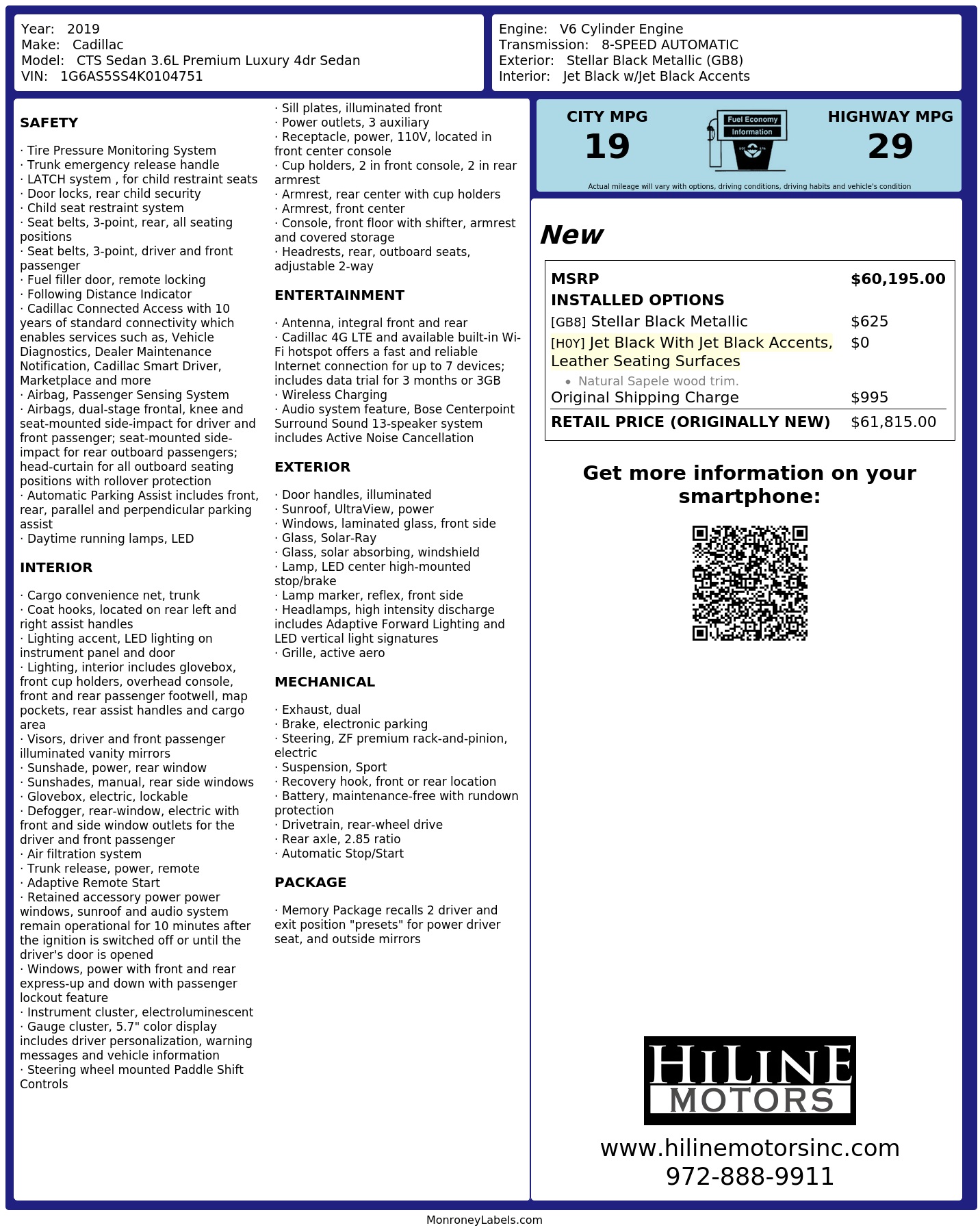 Monroney Label