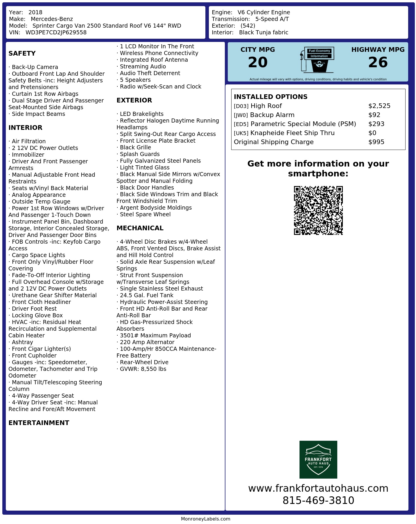 Monroney Label