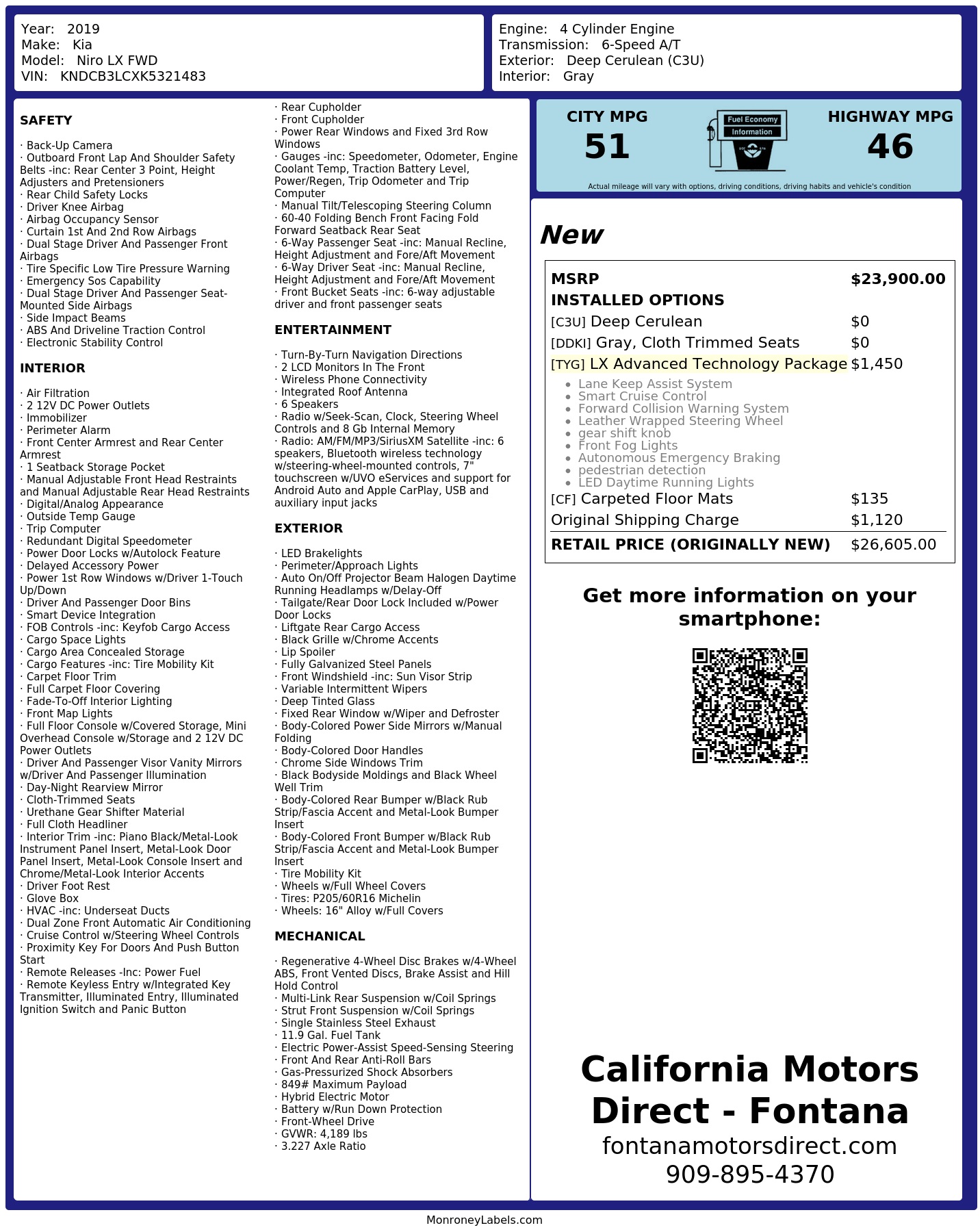 Monroney Label