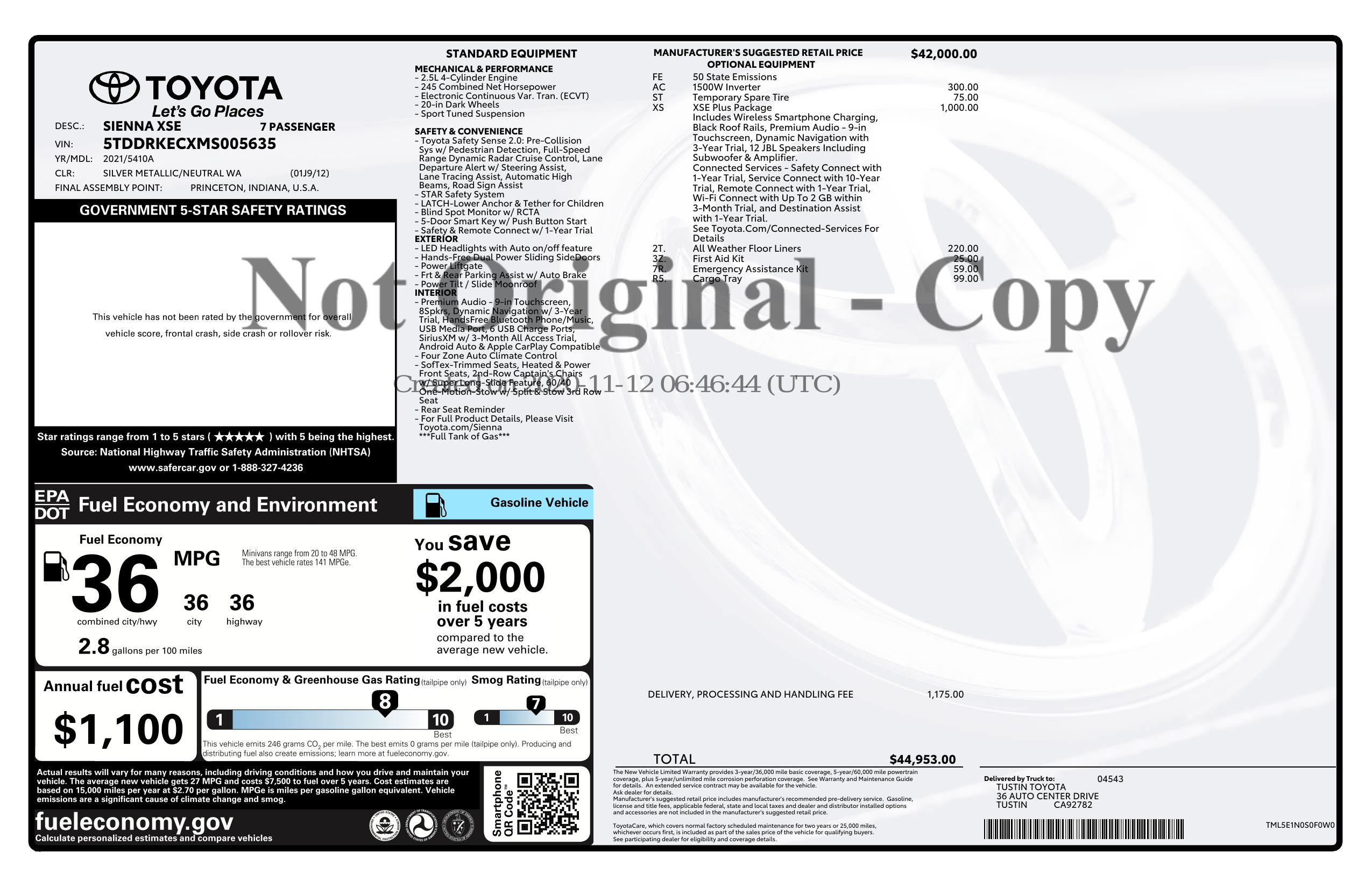 Monroney Label