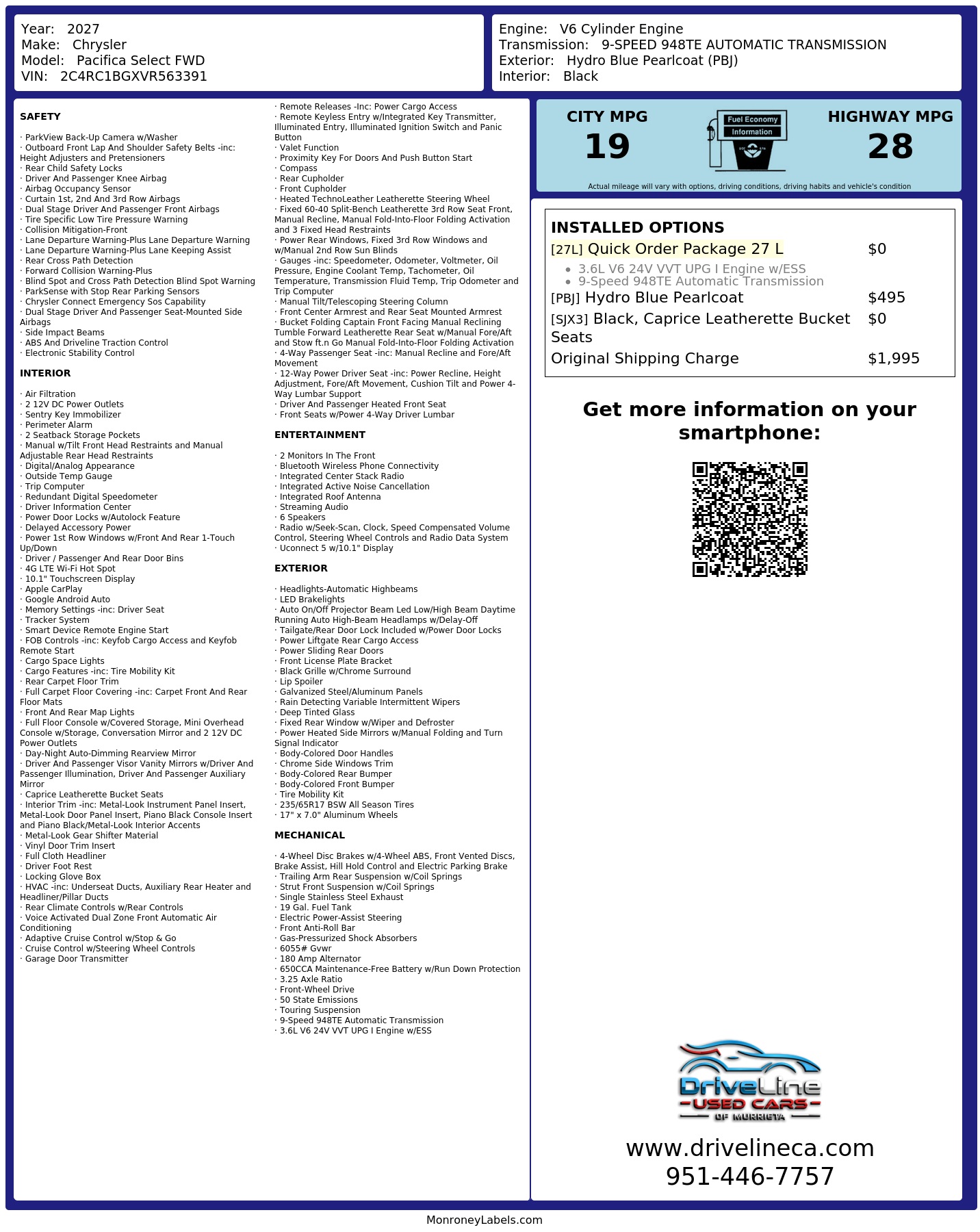Monroney Label