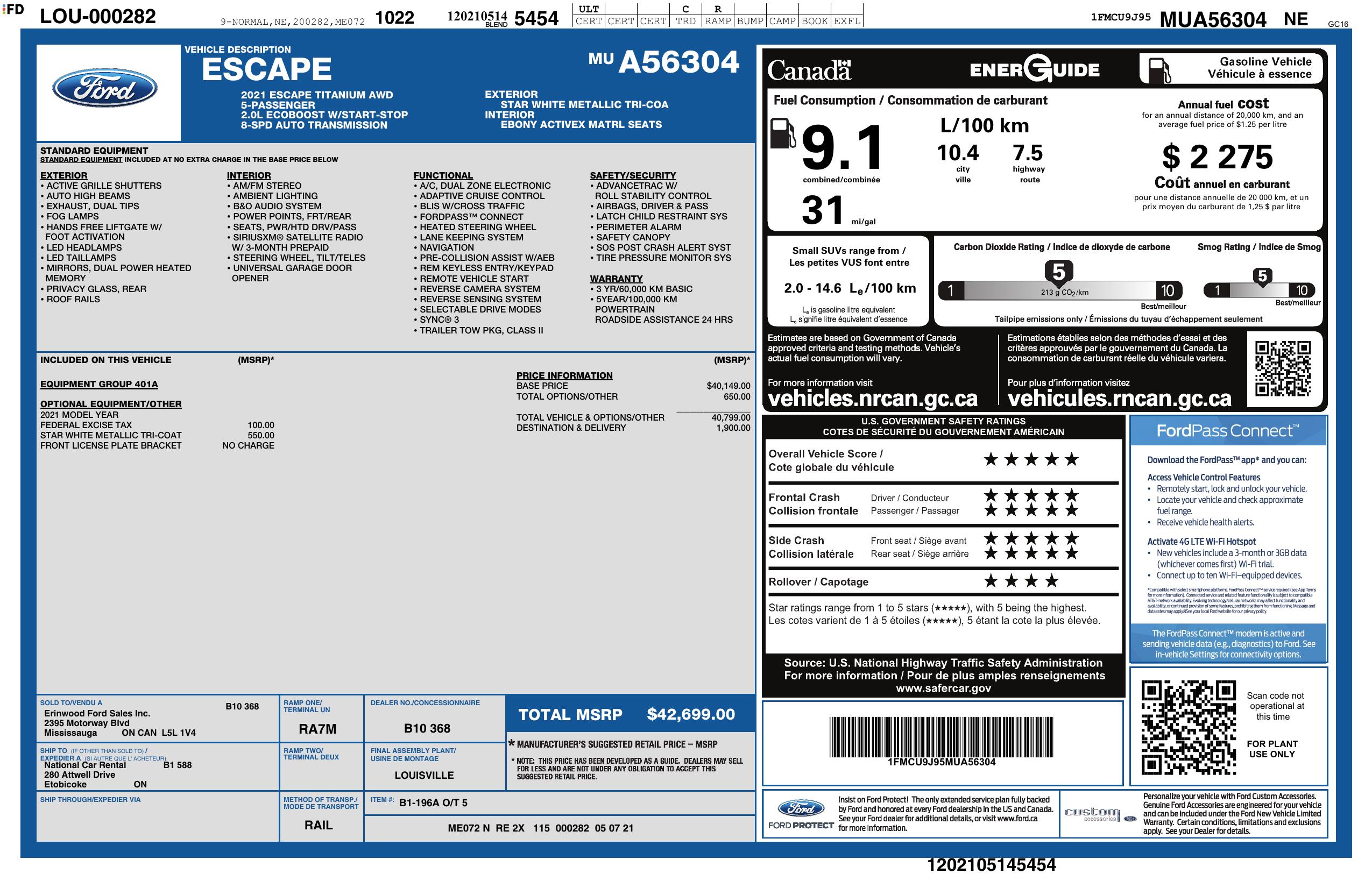 Monroney Label