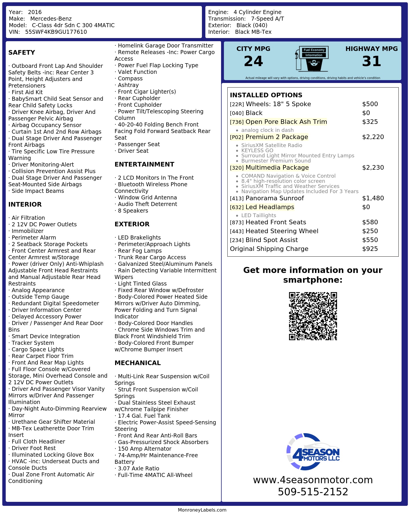Monroney Label