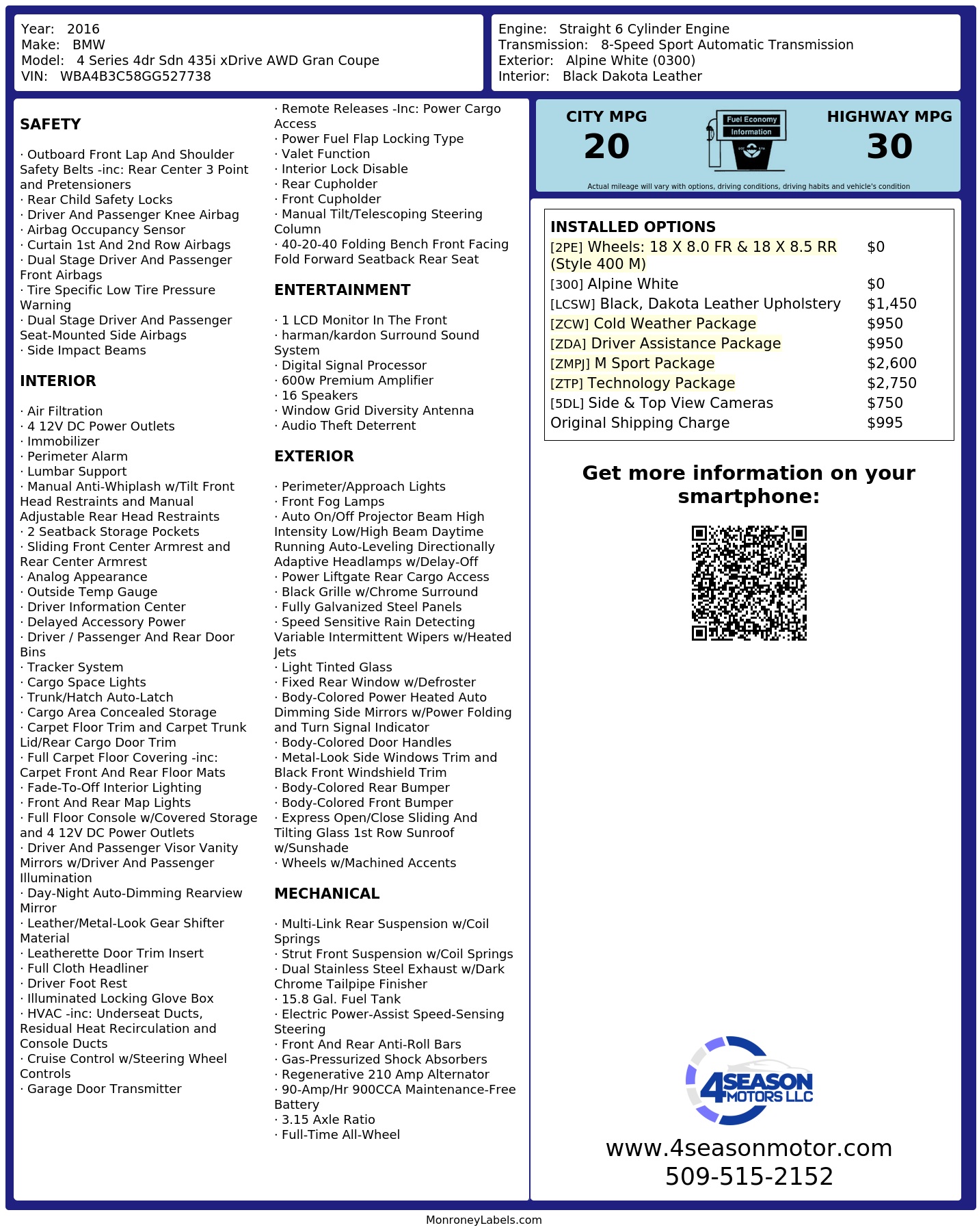 Monroney Label
