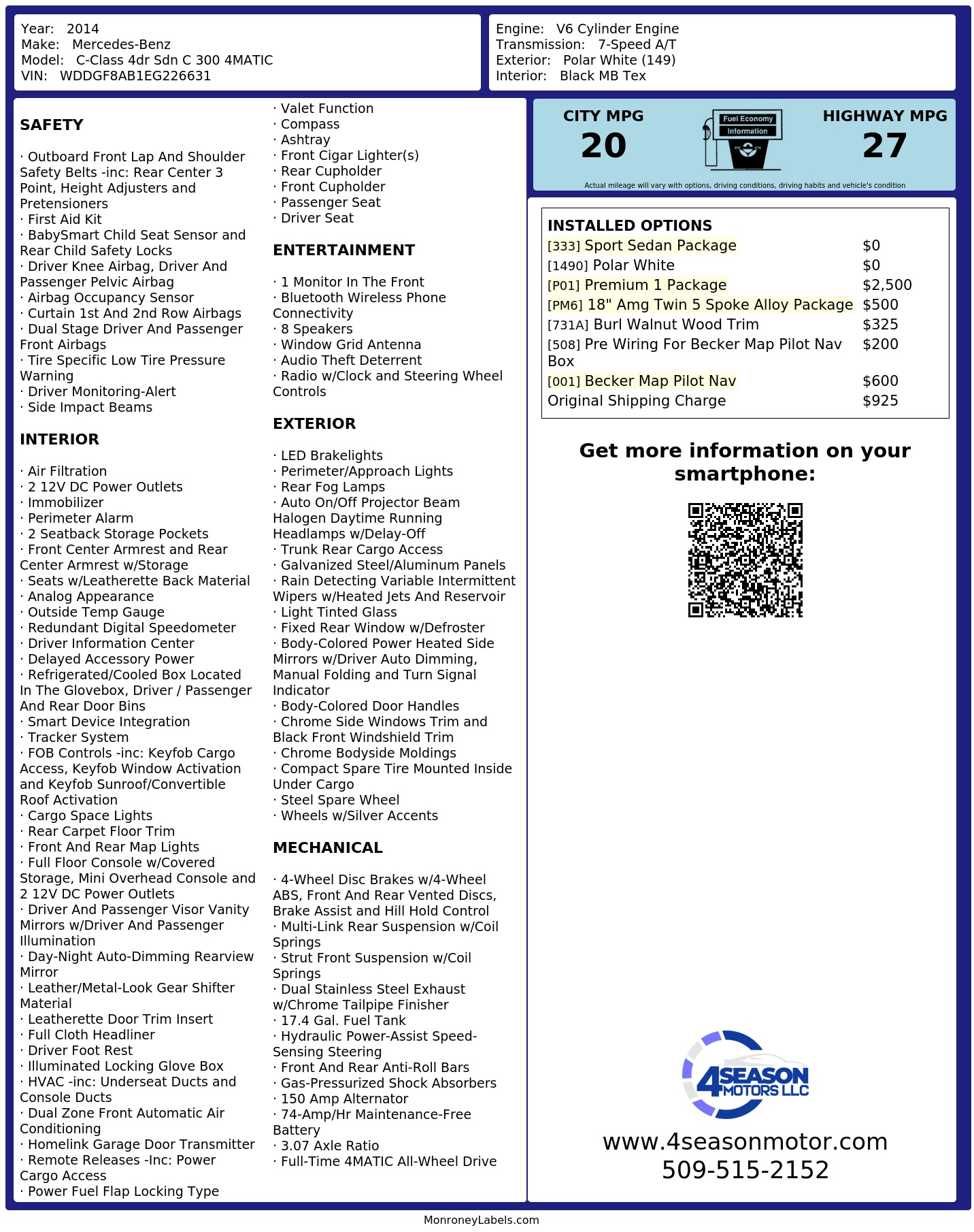 Monroney Label