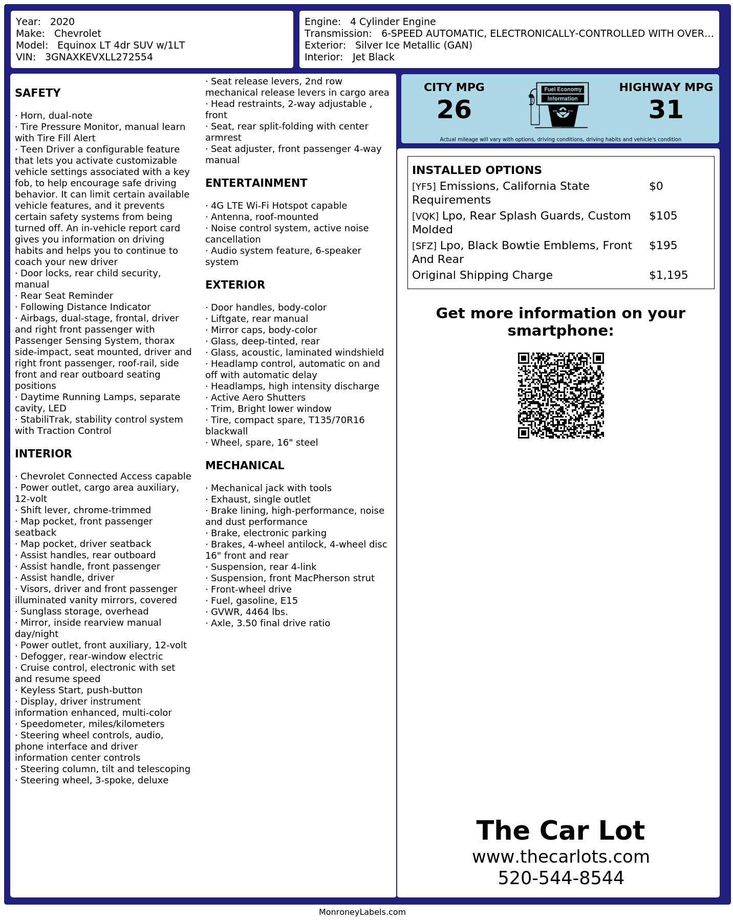 Monroney Label