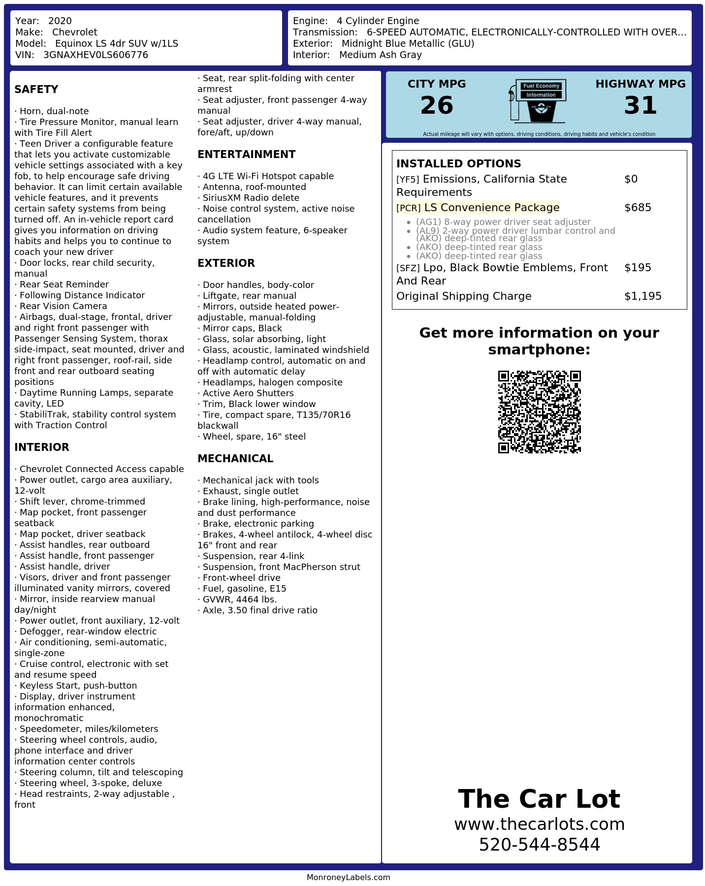 Monroney Label