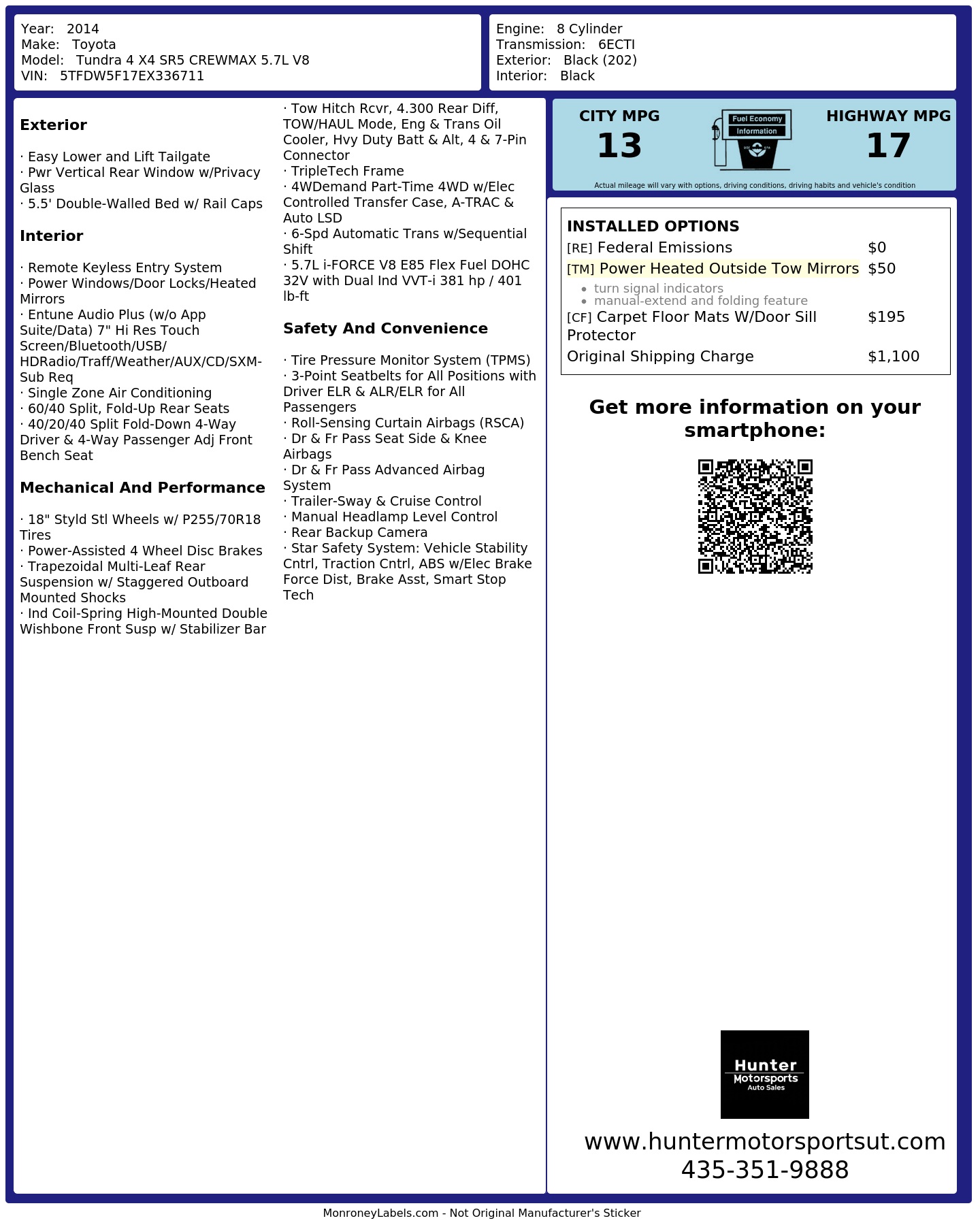 Monroney Label