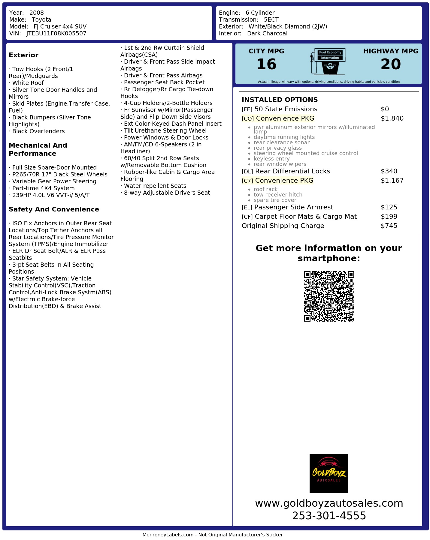 Monroney Label