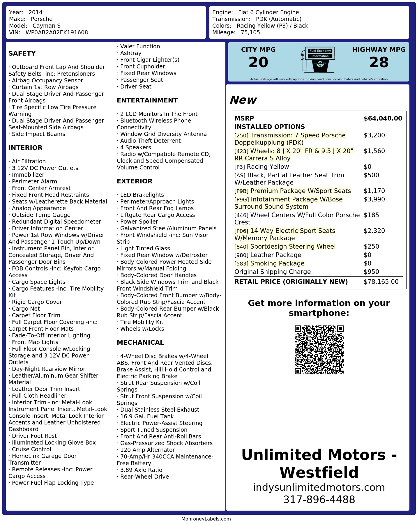 Monroney Label