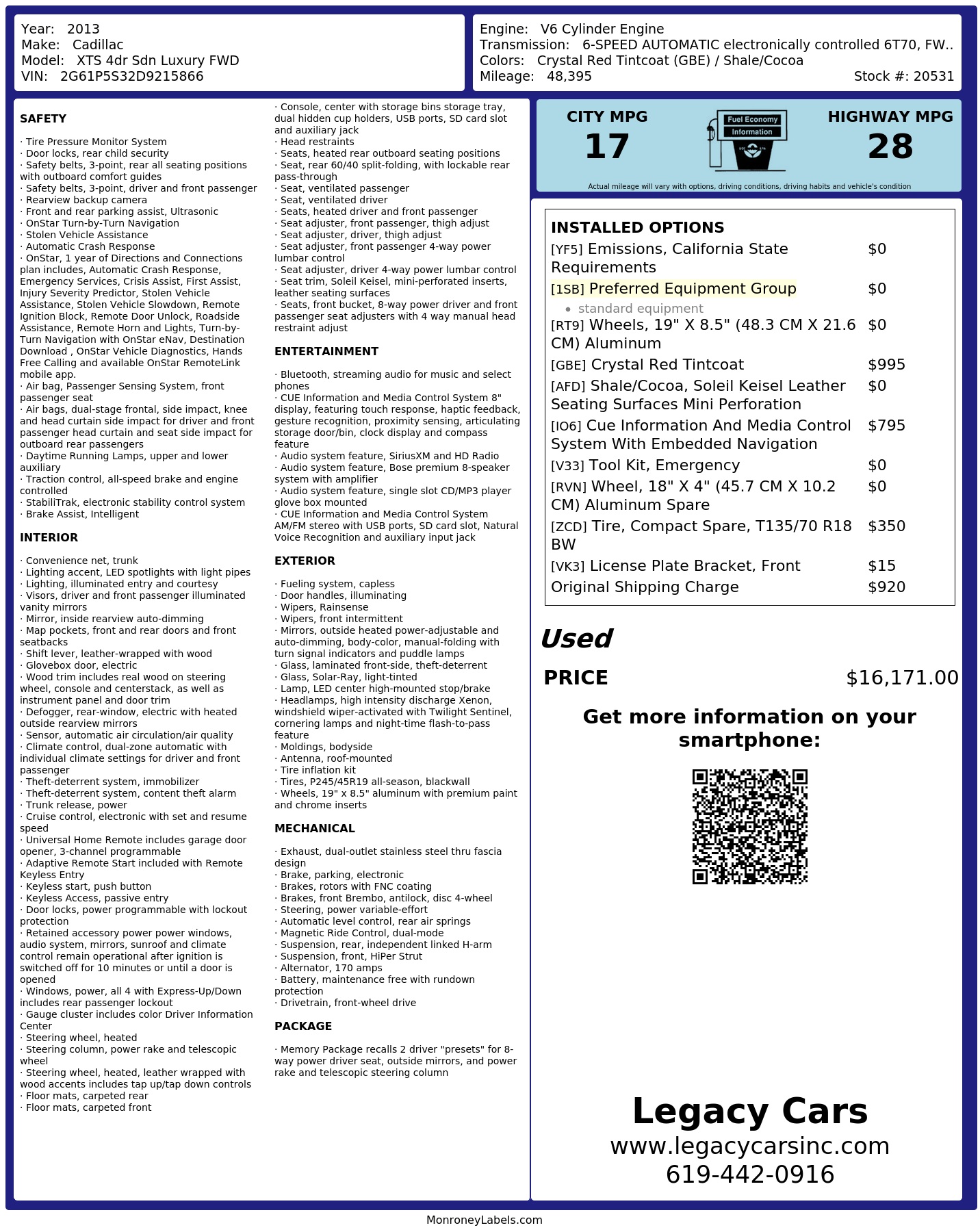 Monroney Label