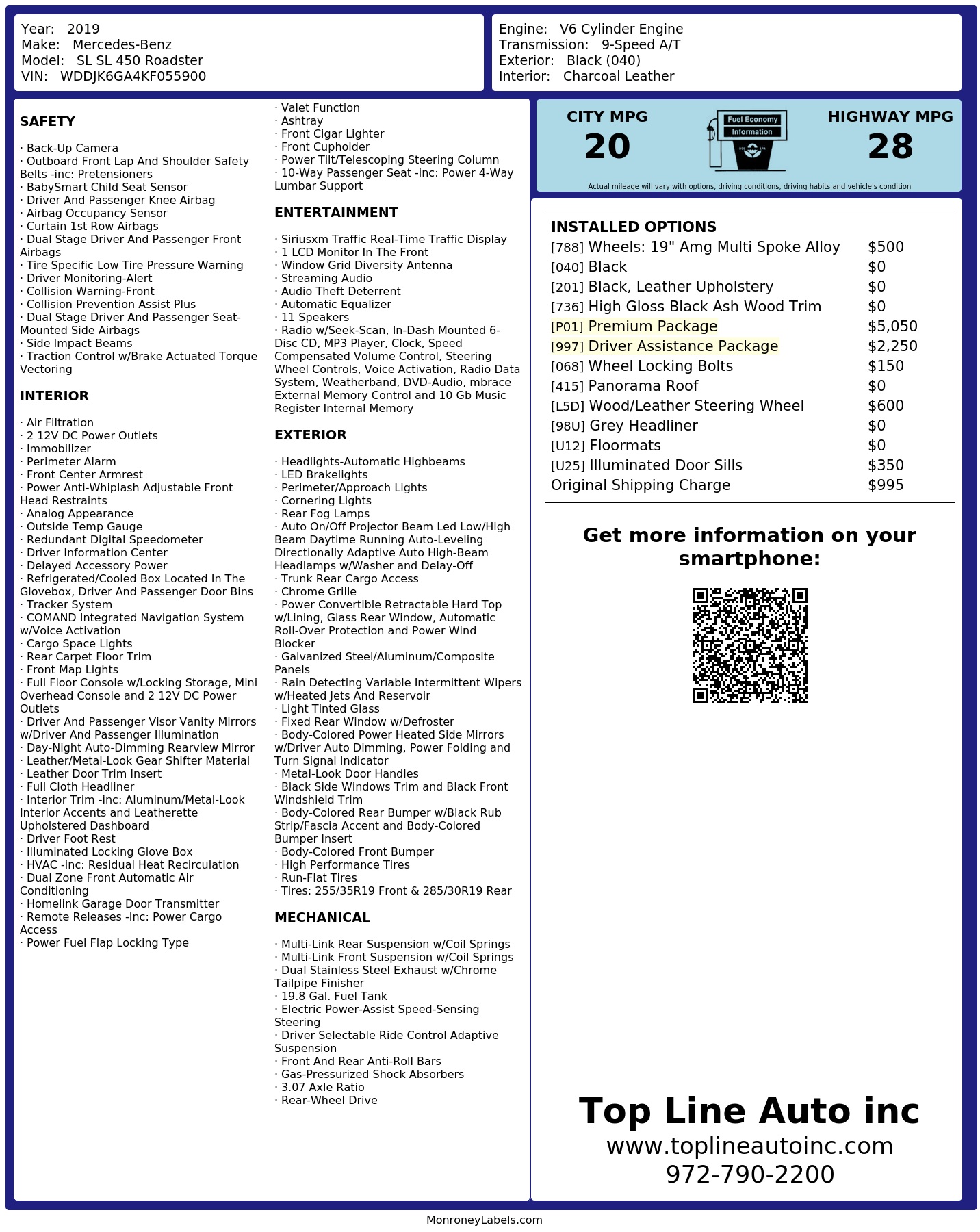 Monroney Label