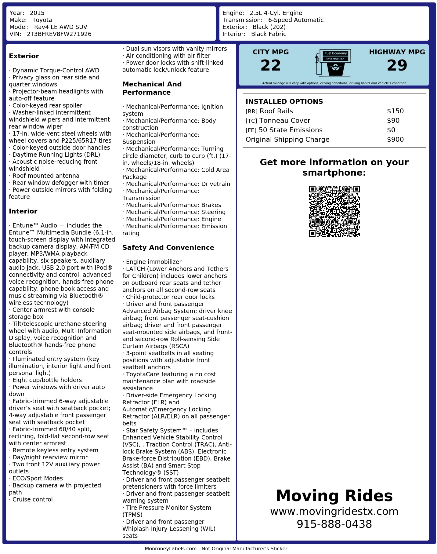 Monroney Label