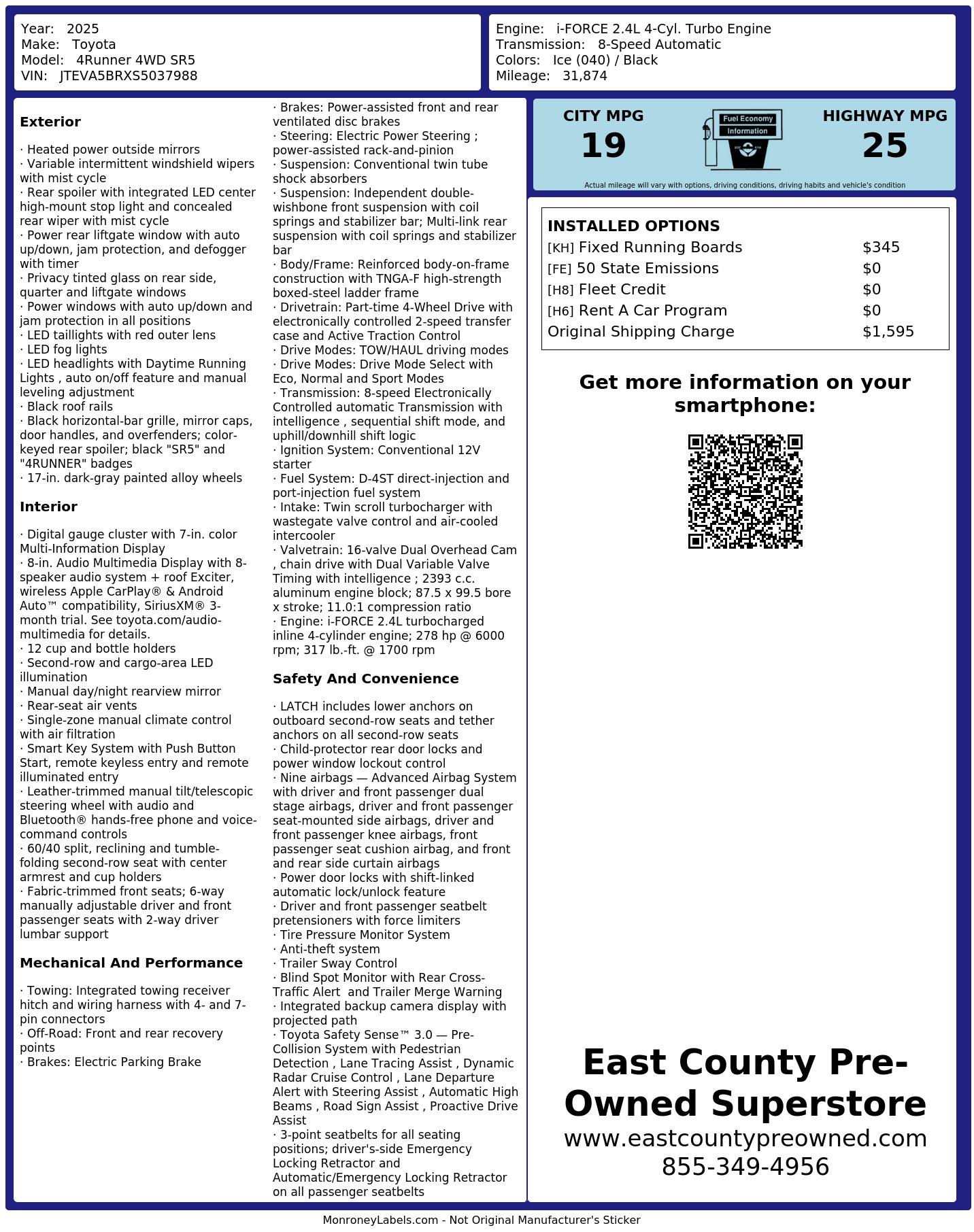 Monroney Label