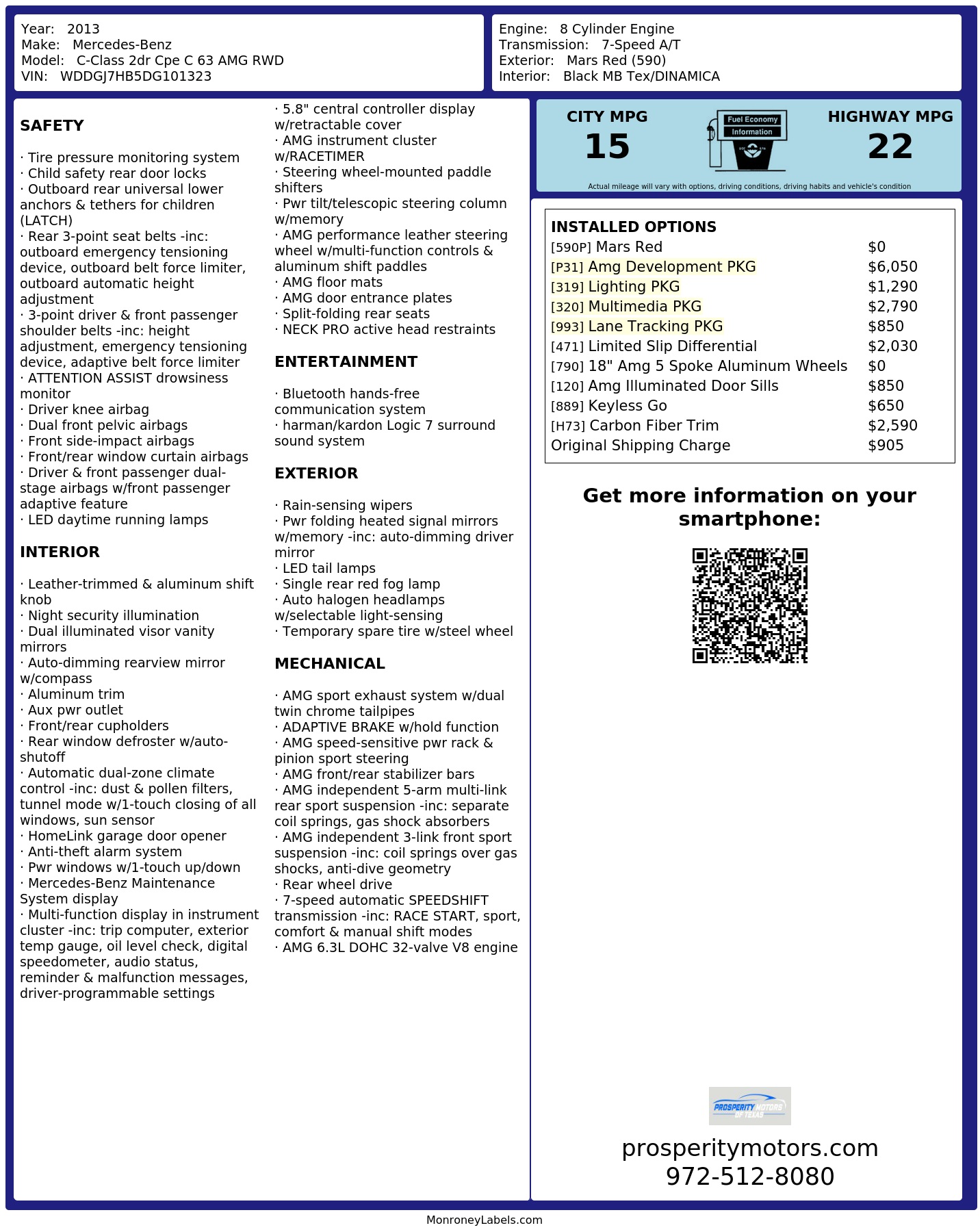 Monroney Label