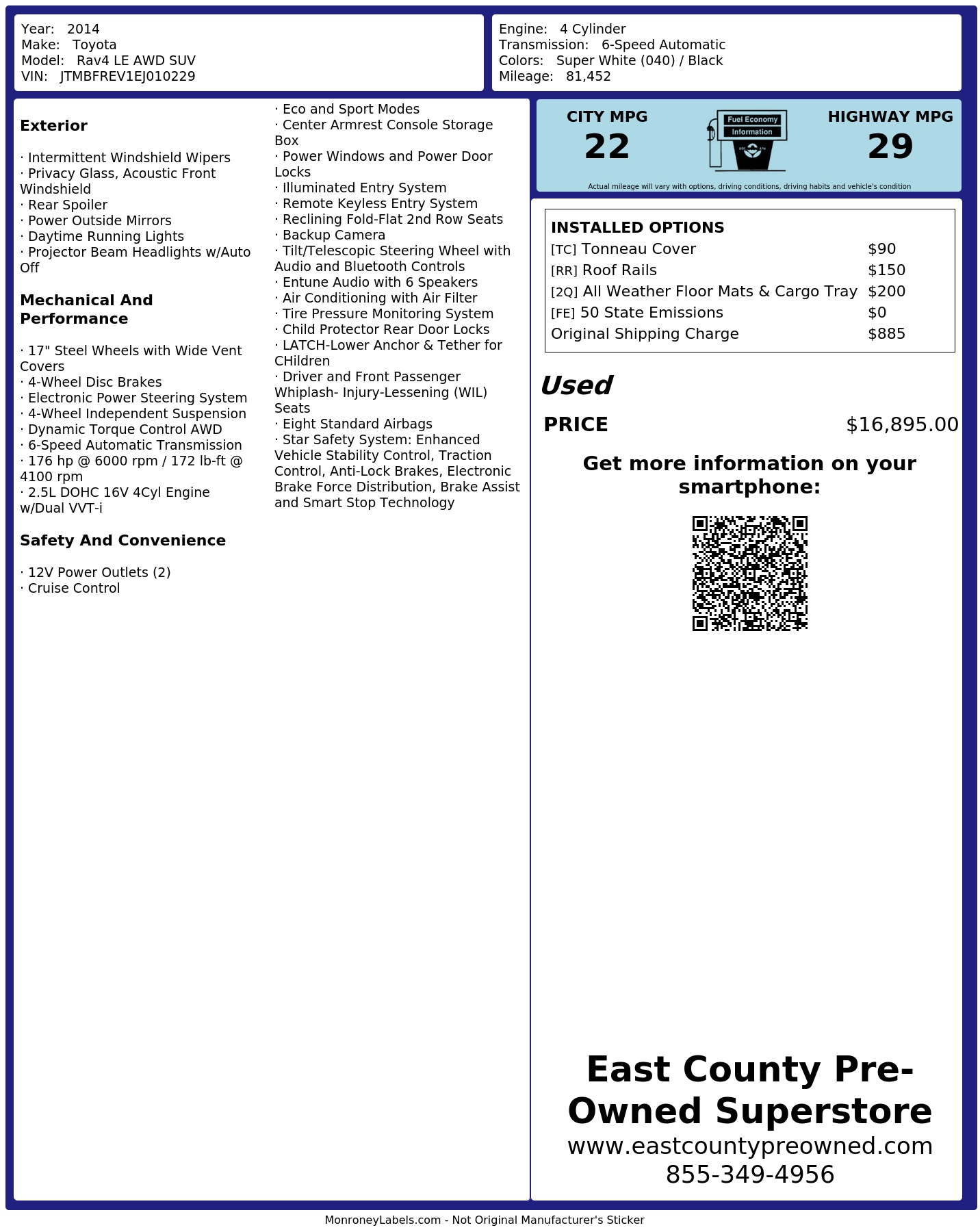 Monroney Label