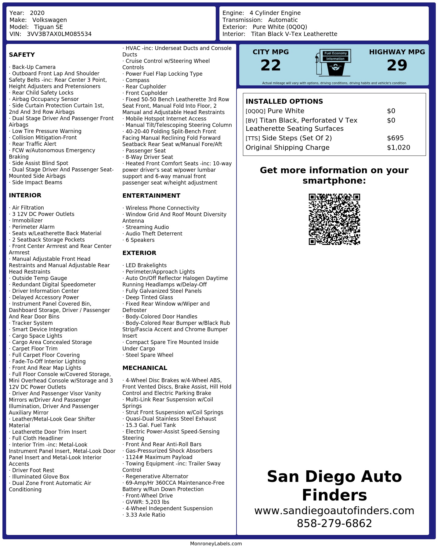 Monroney Label