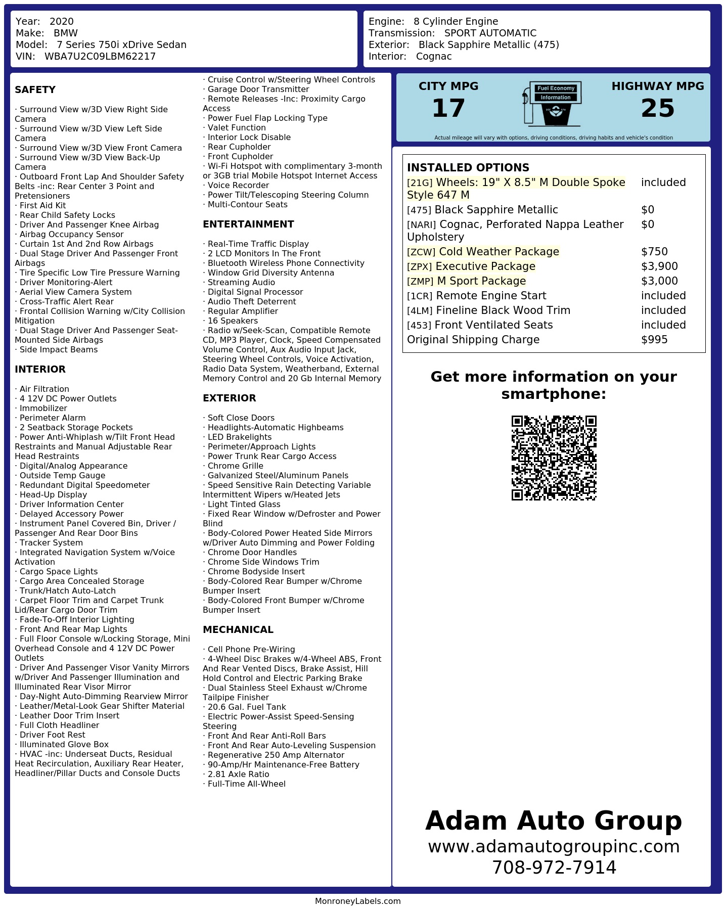 Monroney Label
