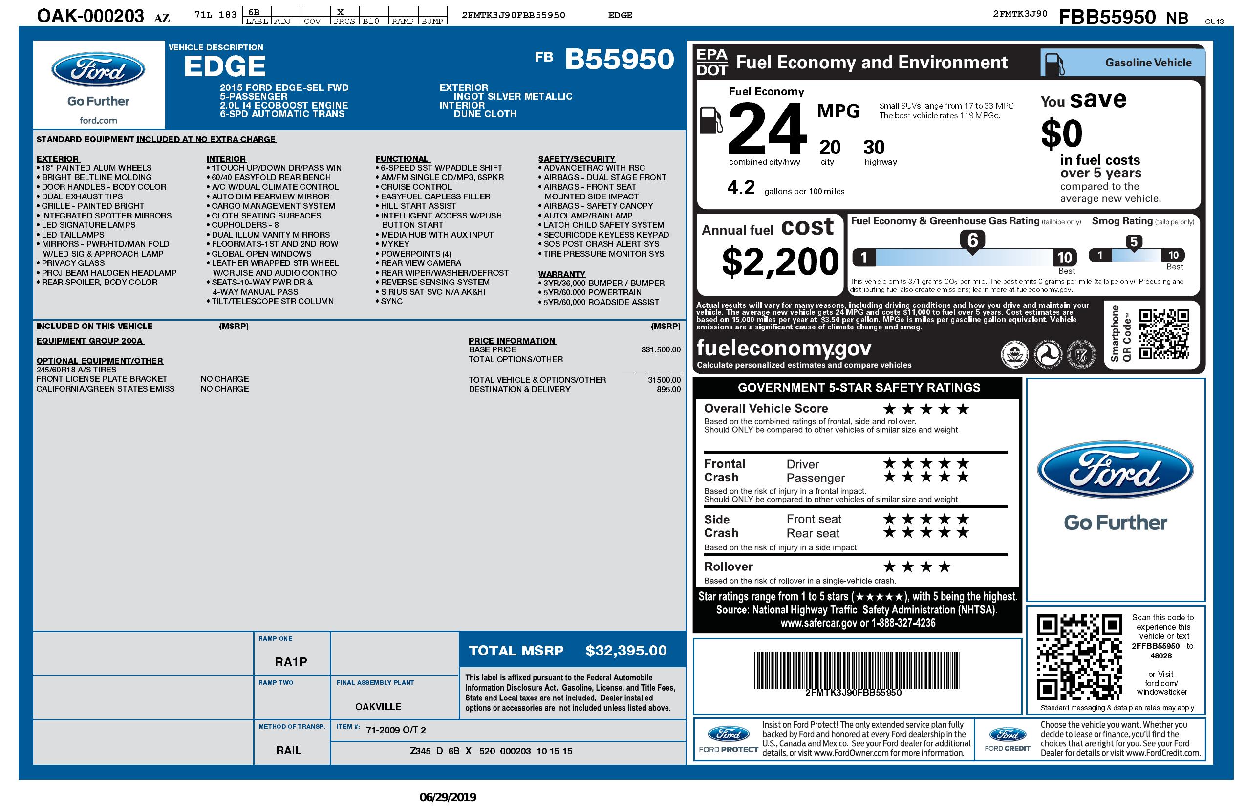 Monroney Label