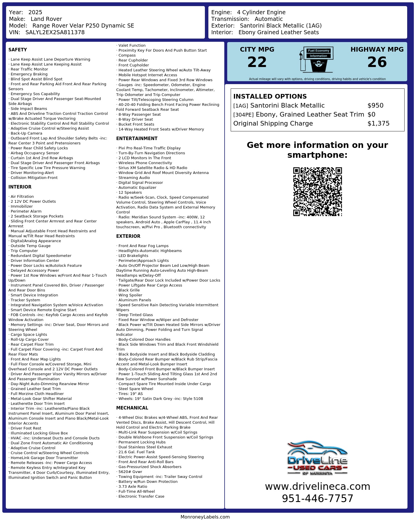 Monroney Label