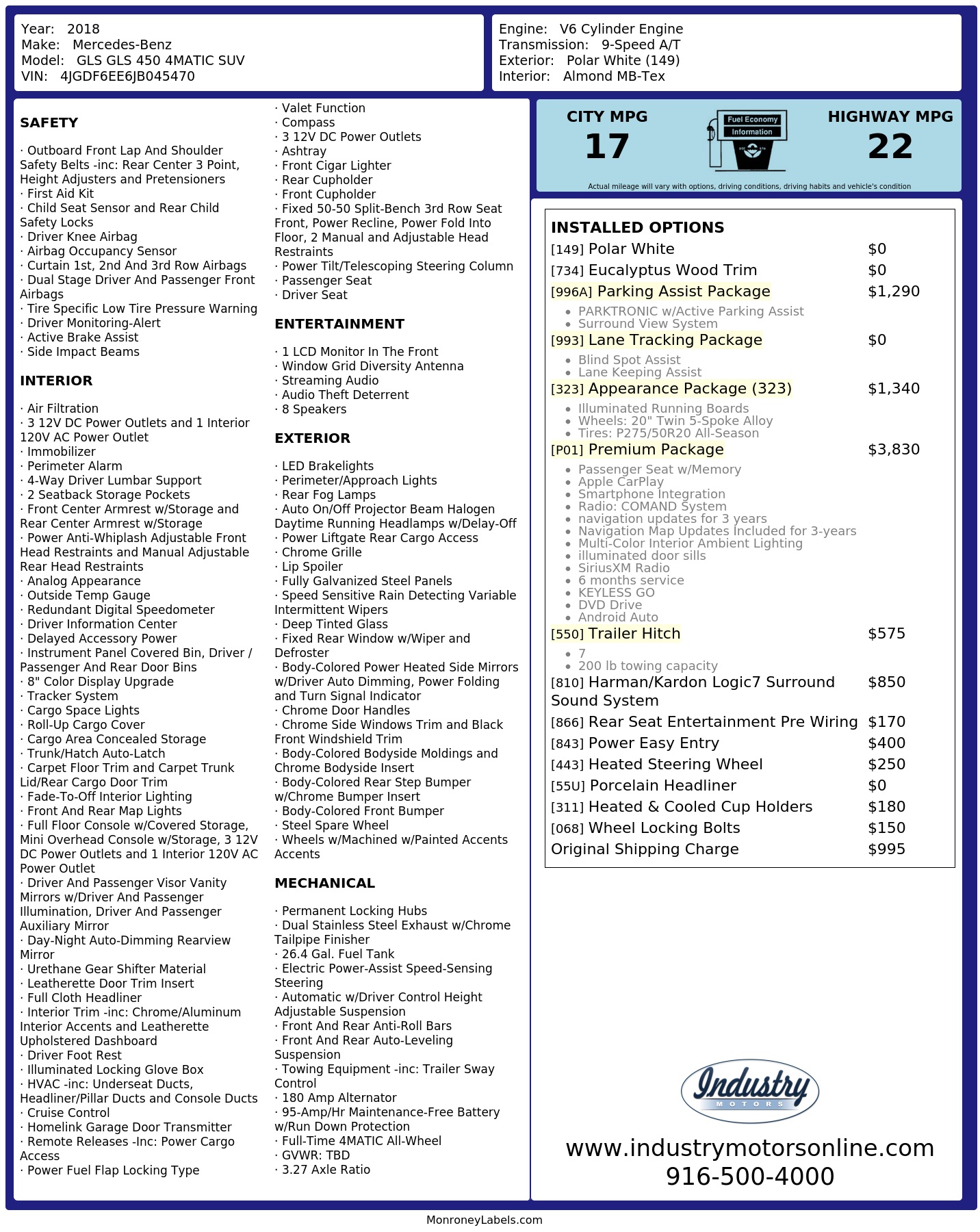 Monroney Label