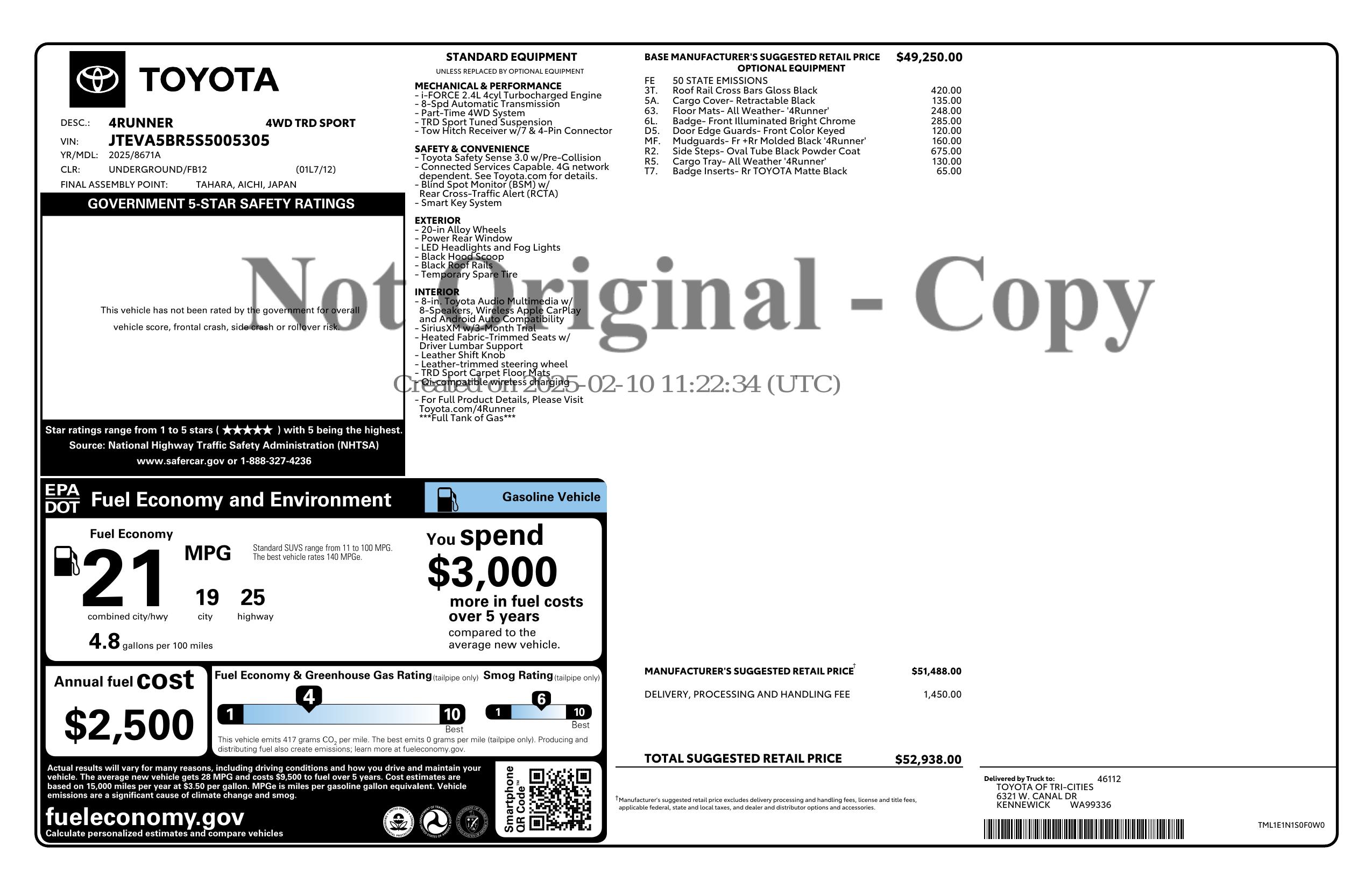 Monroney Label