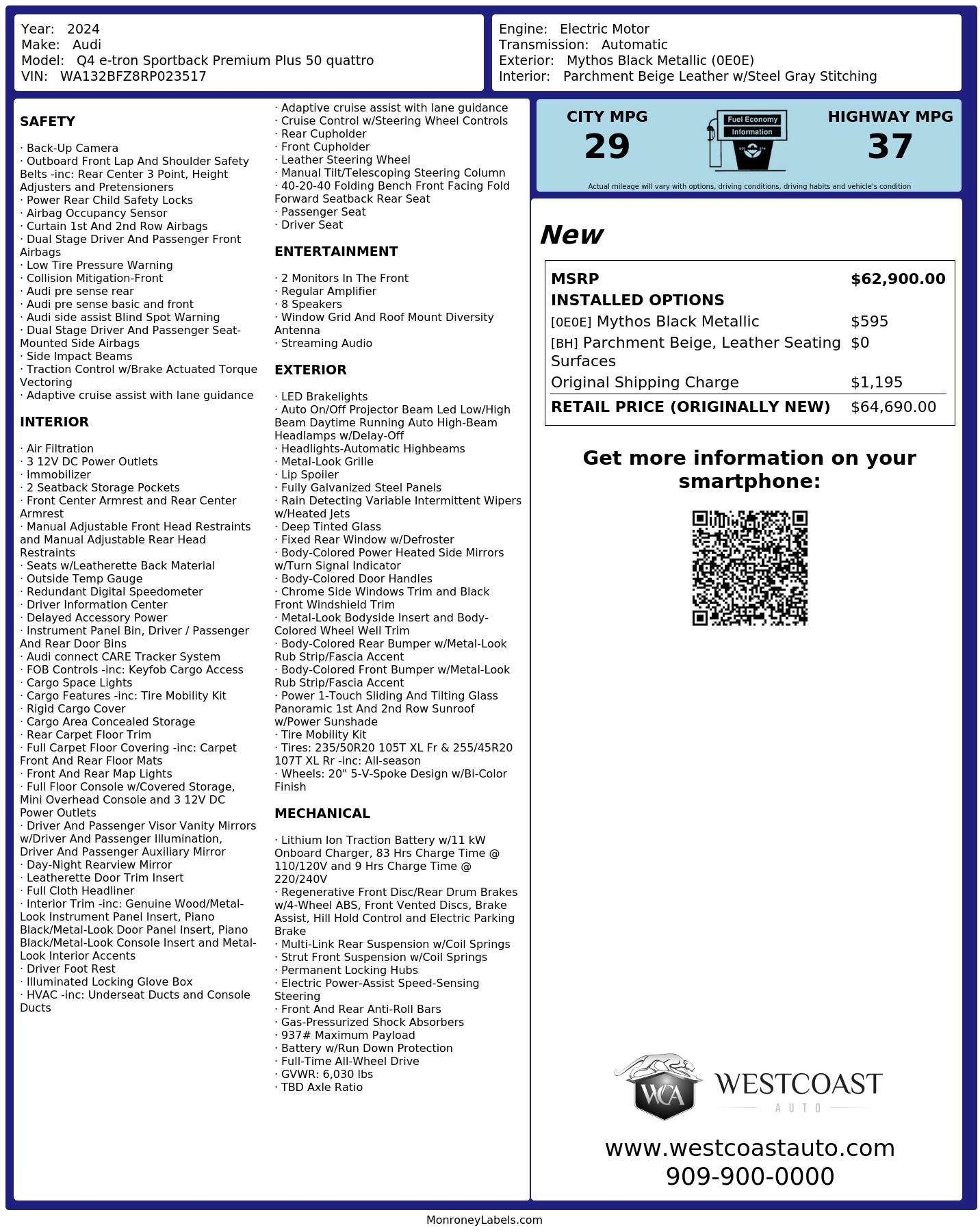 Monroney Label