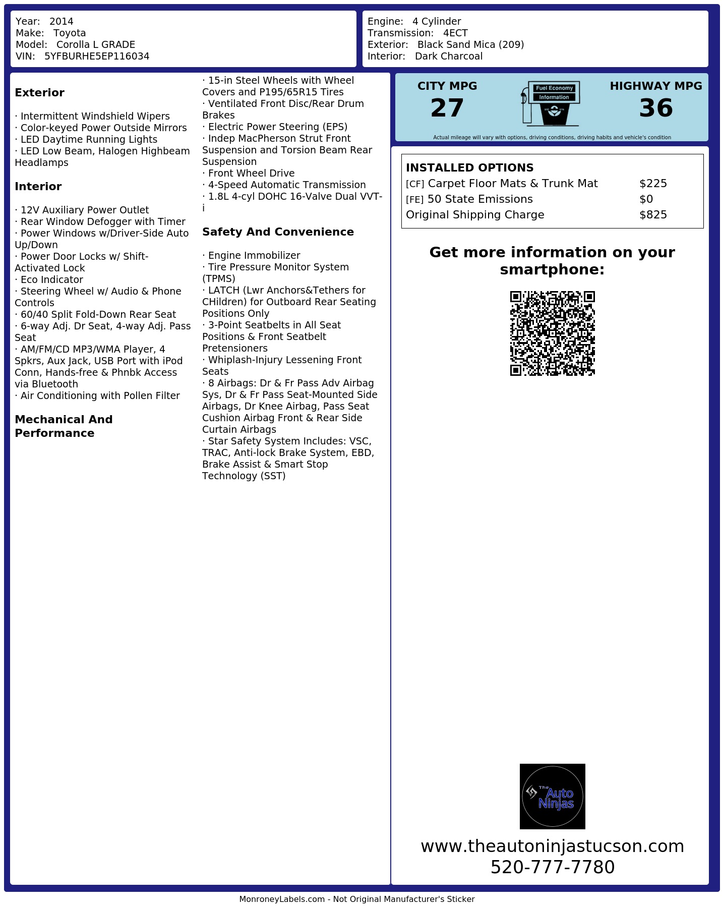 Monroney Label