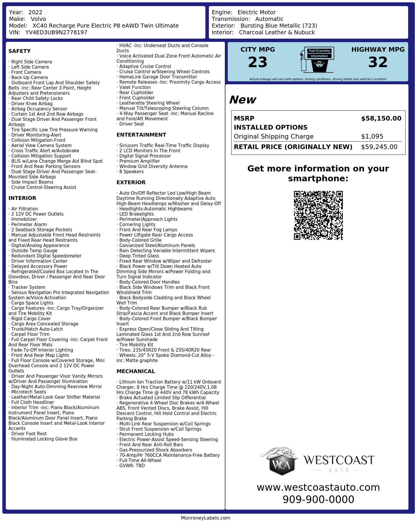 Monroney Label