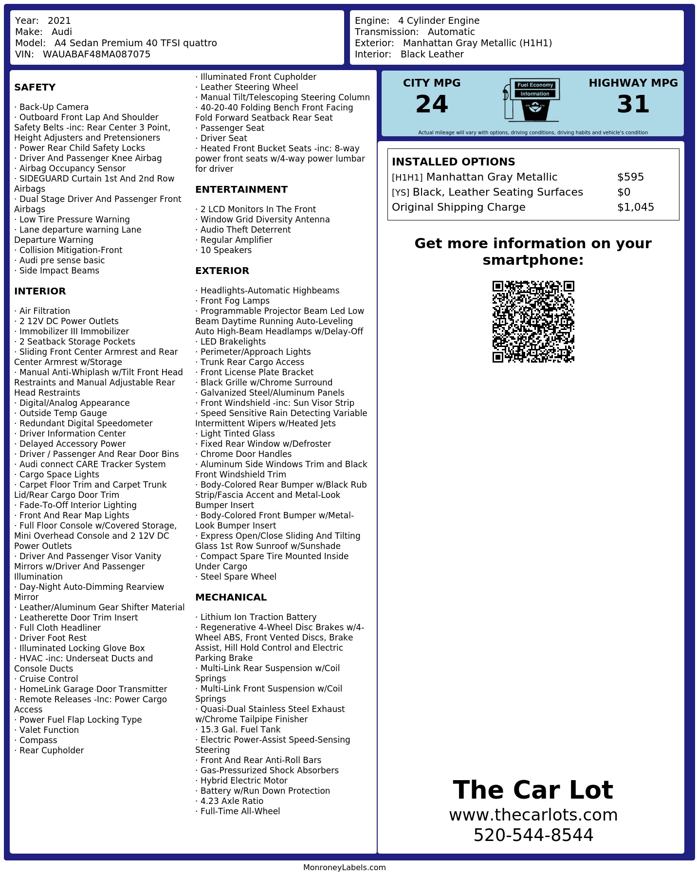 Monroney Label