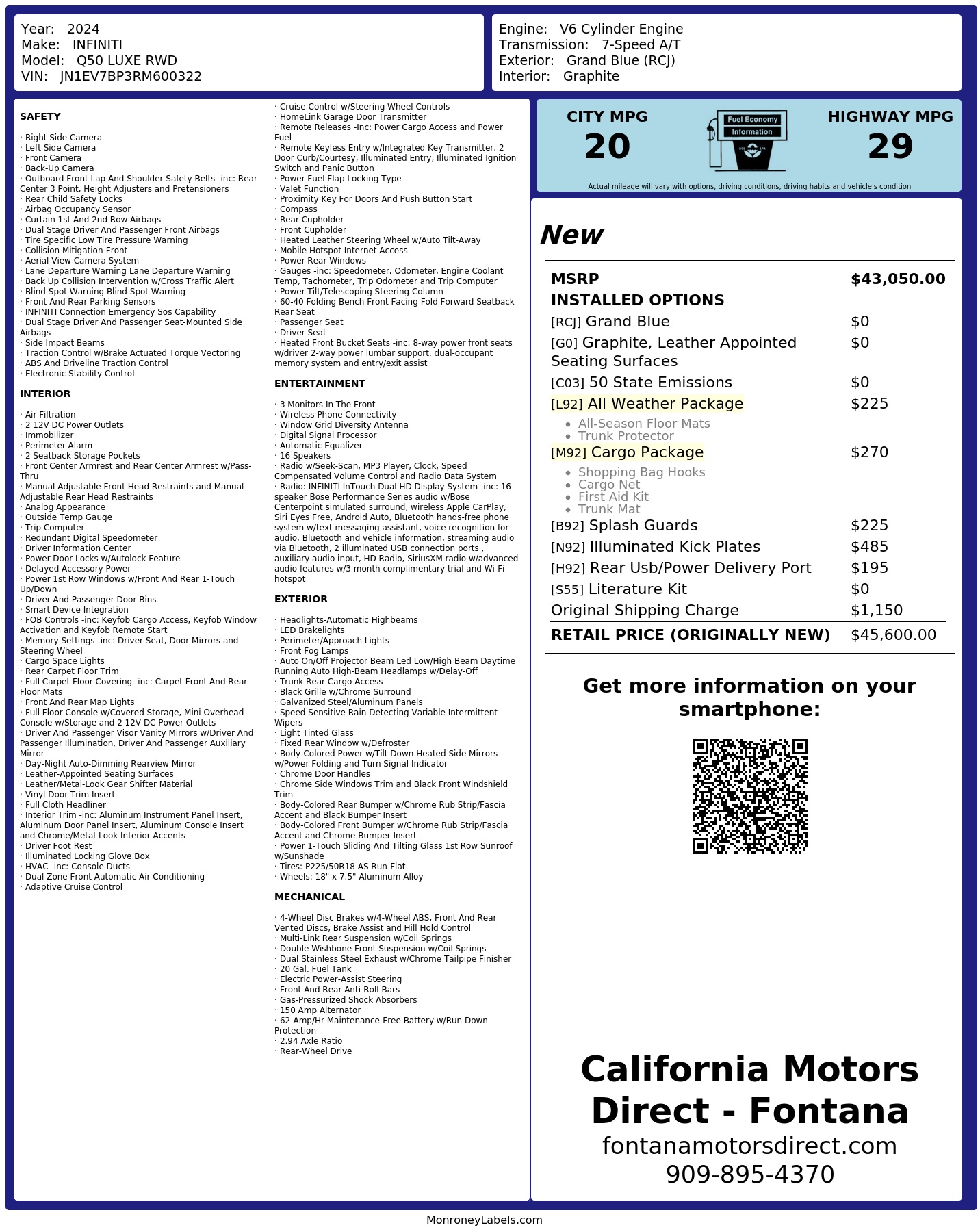 Monroney Label