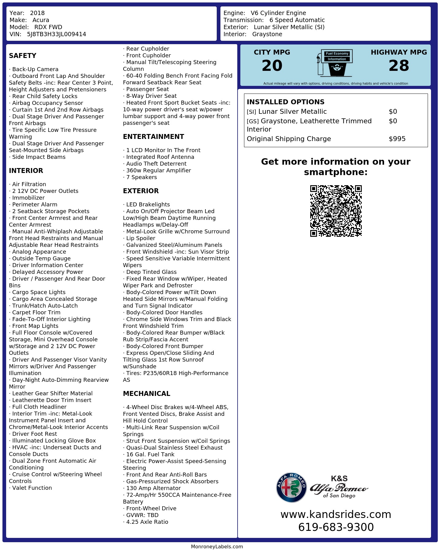 Monroney Label