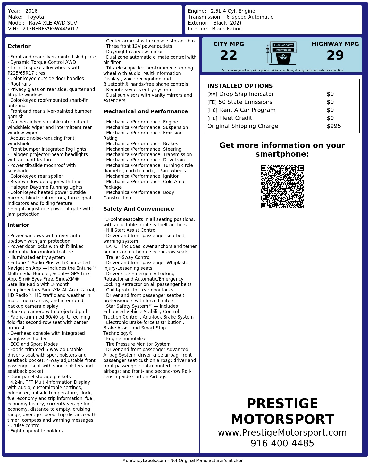 Monroney Label