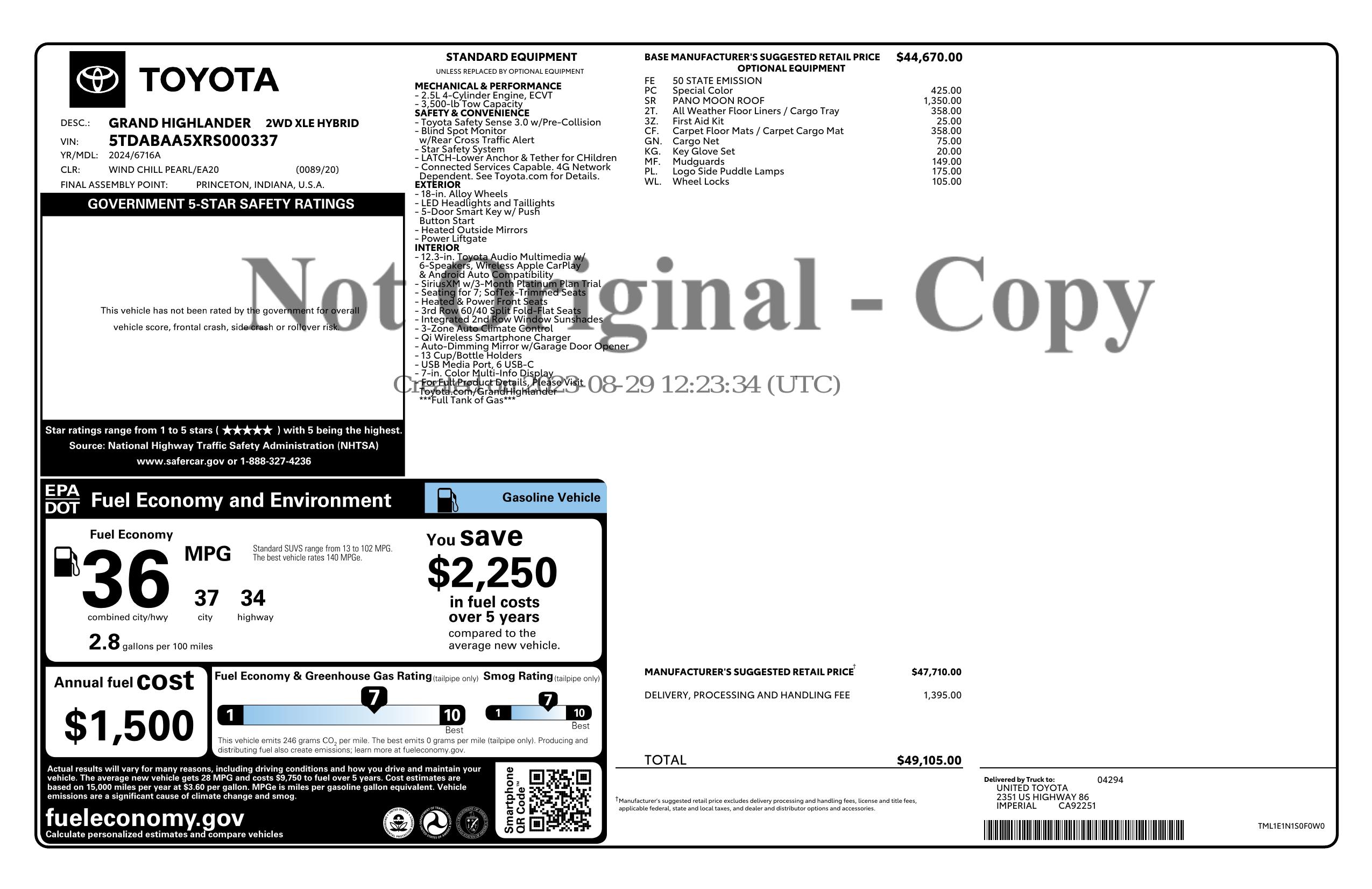Monroney Label