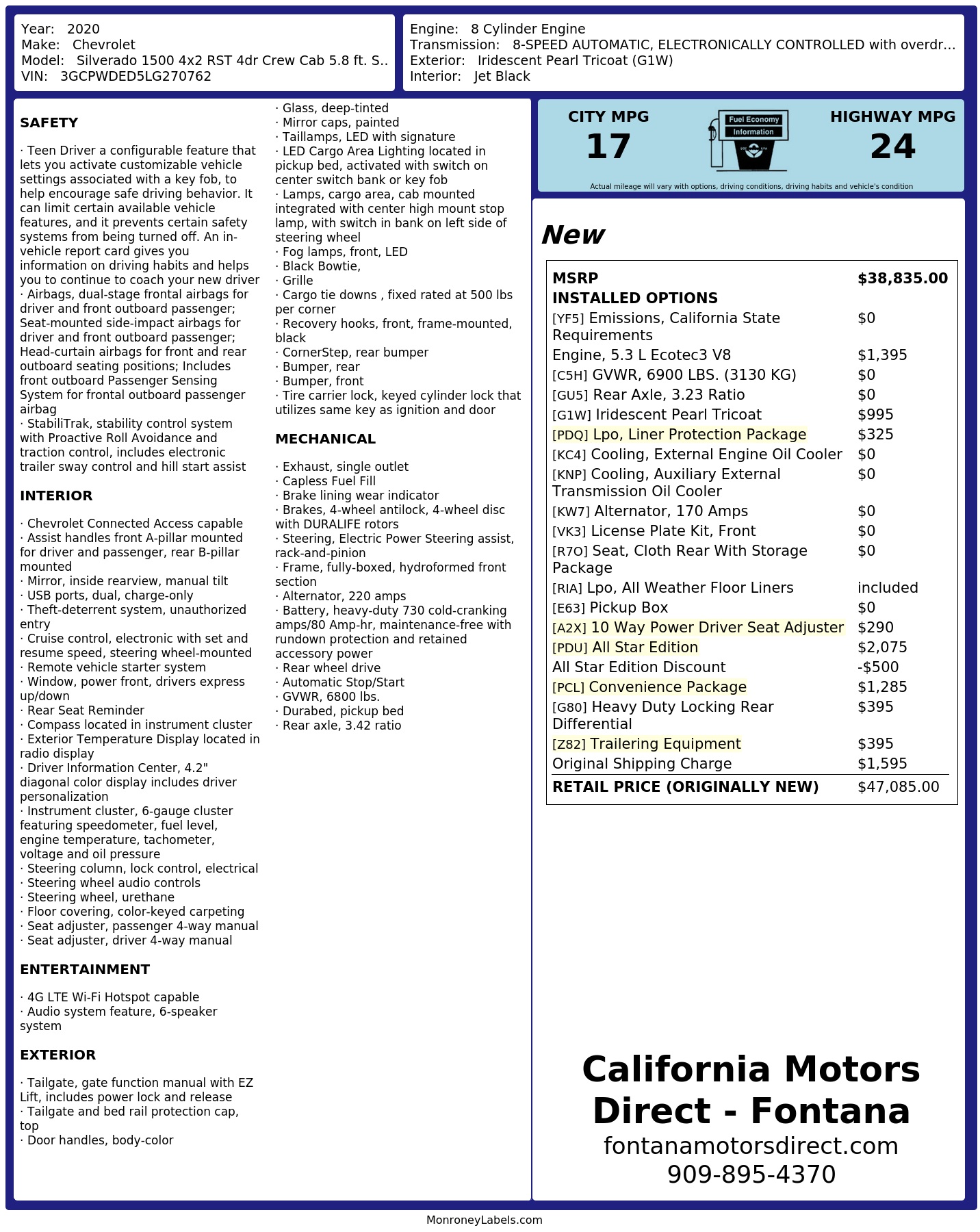 Monroney Label