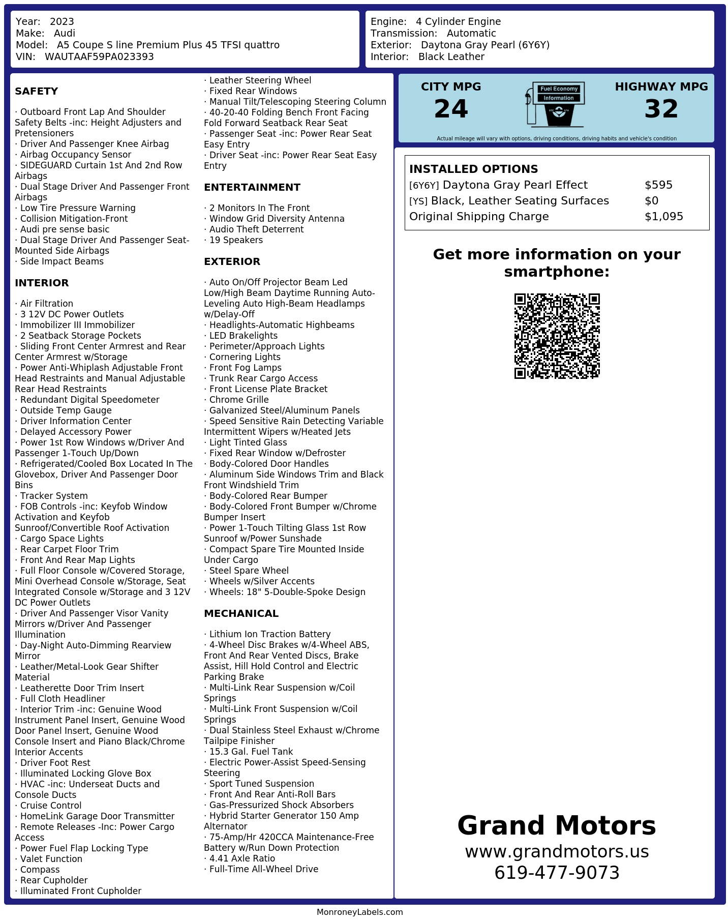 Monroney Label
