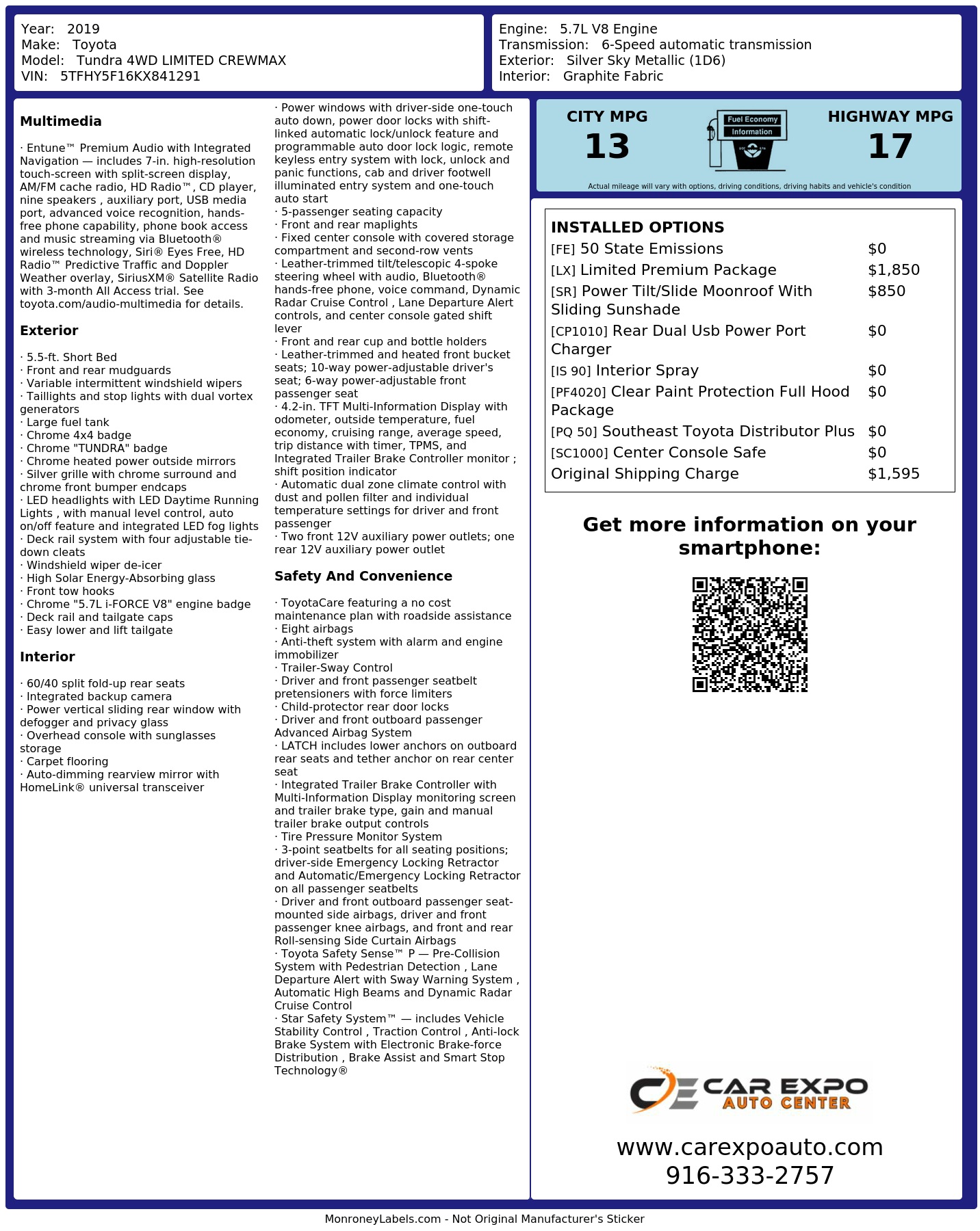 Monroney Label