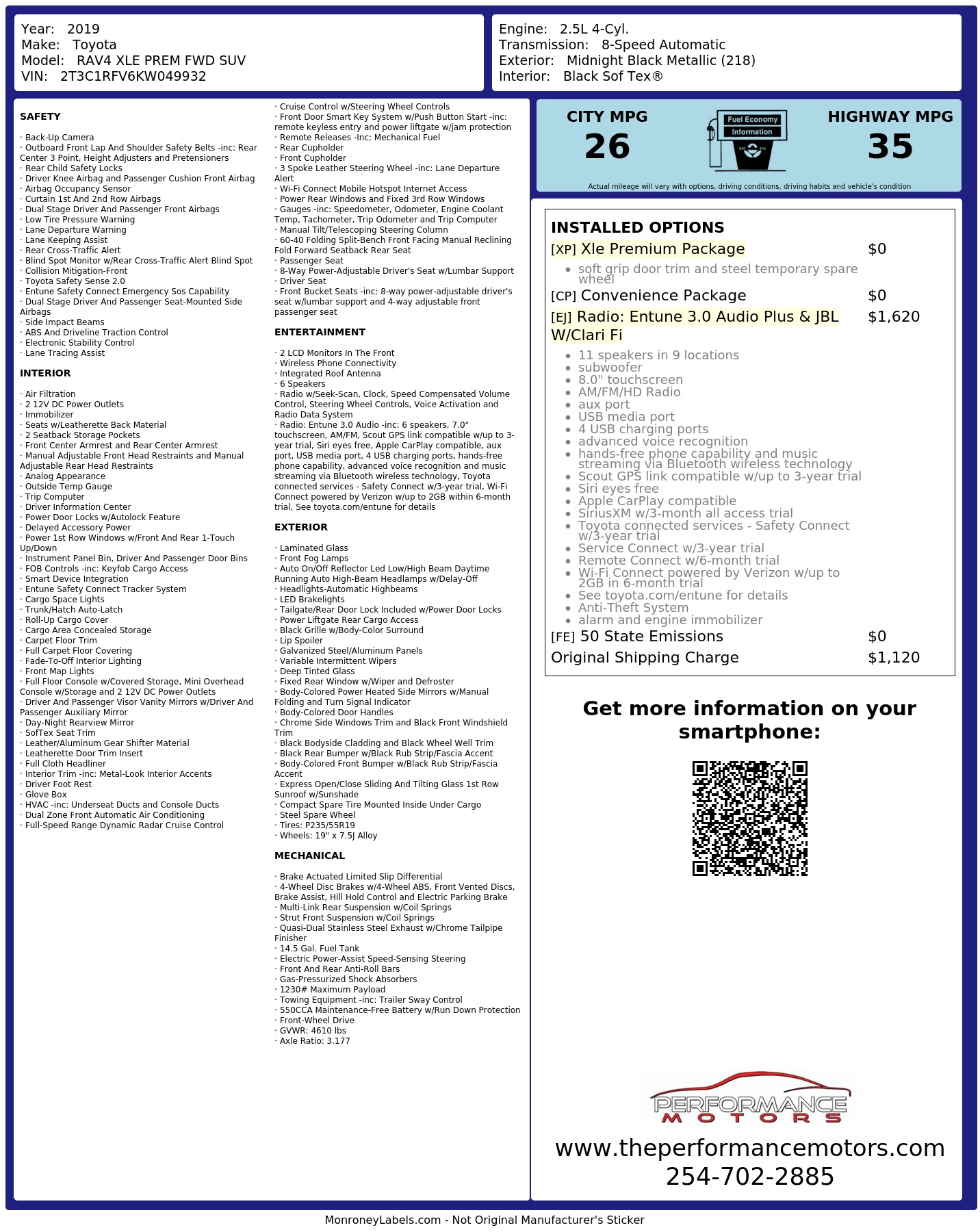 Monroney Label