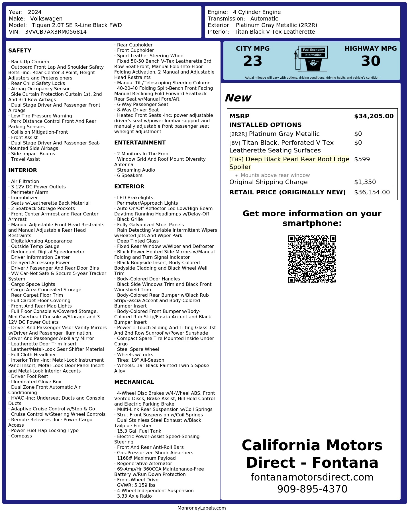 Monroney Label