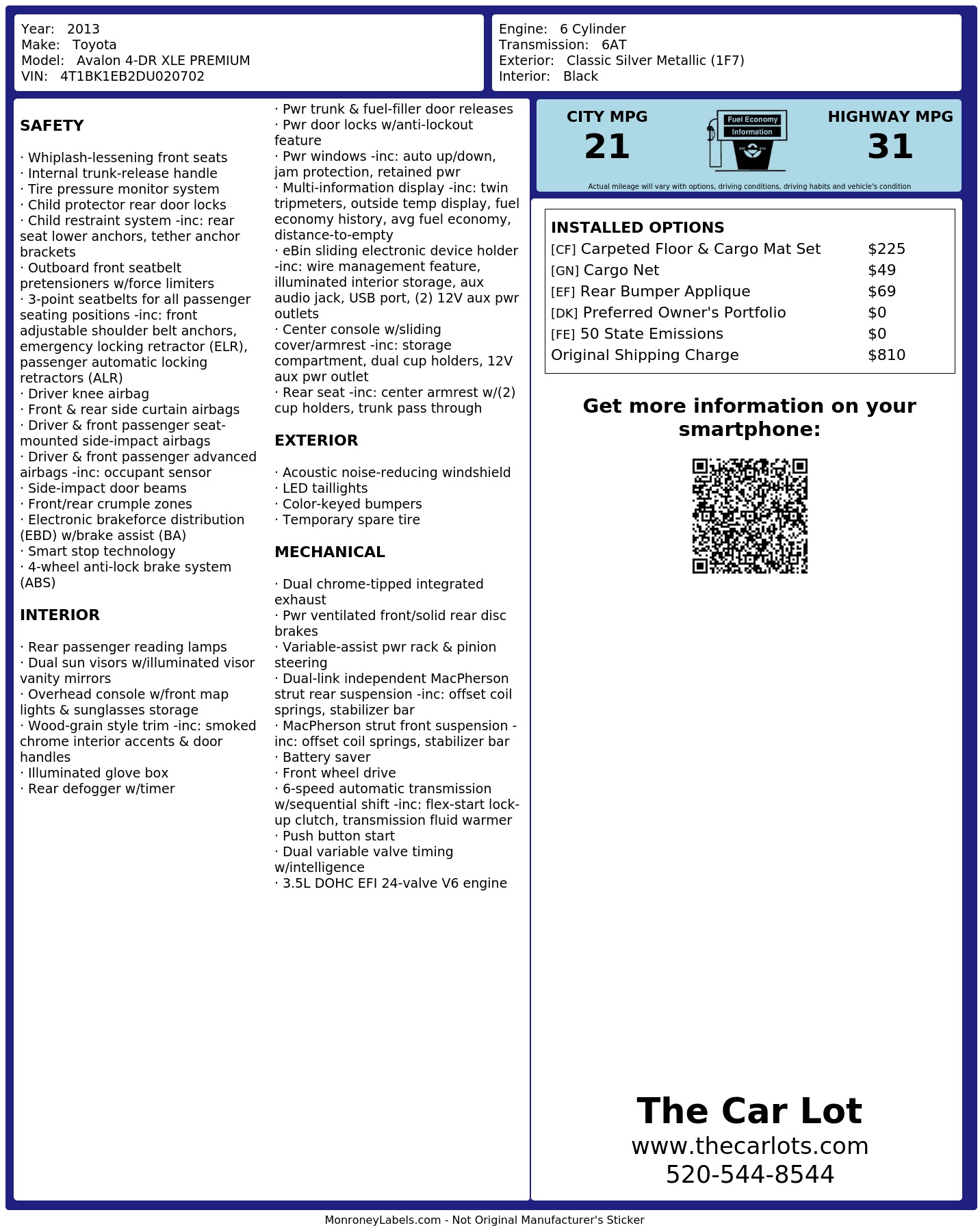 Monroney Label