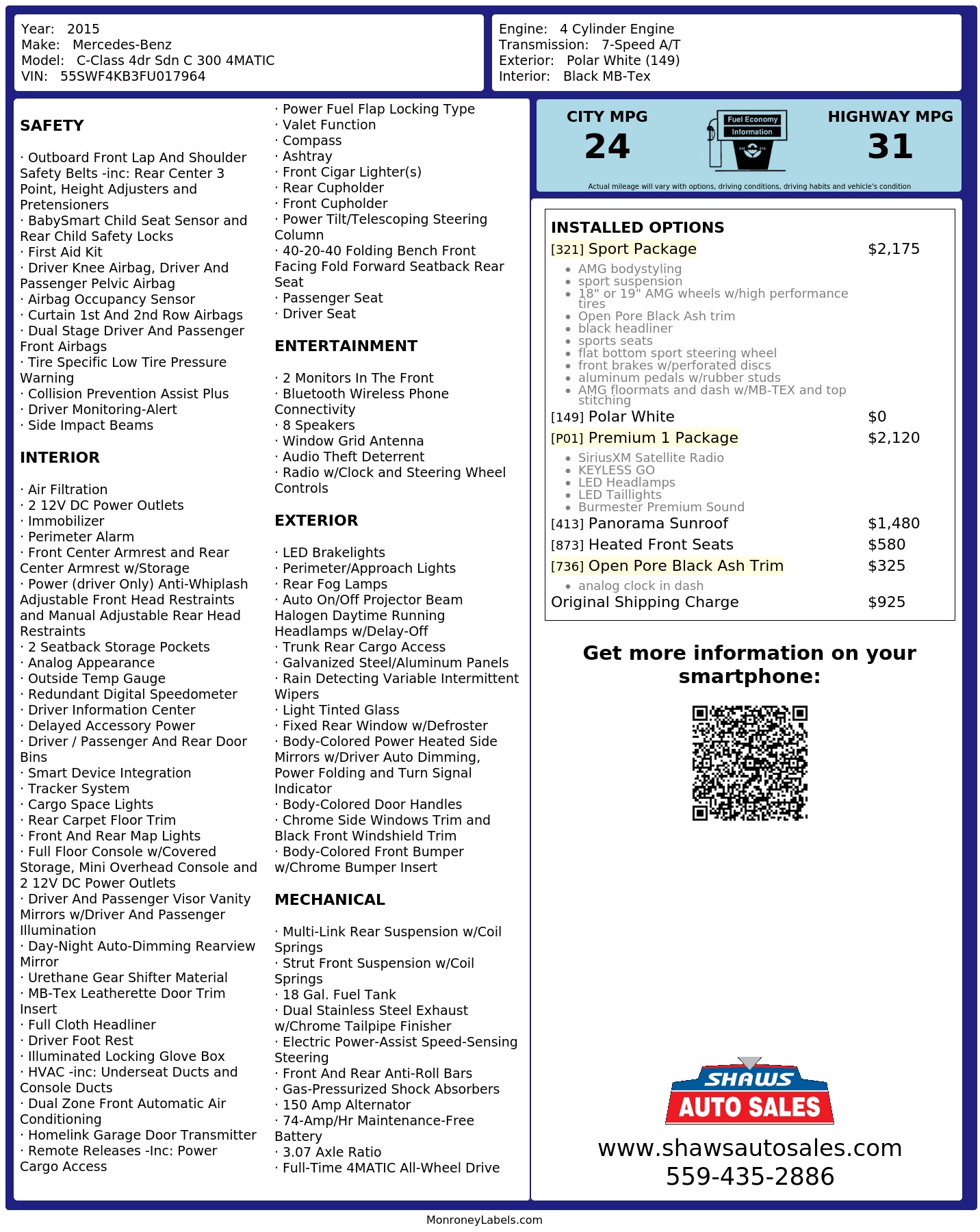Monroney Label