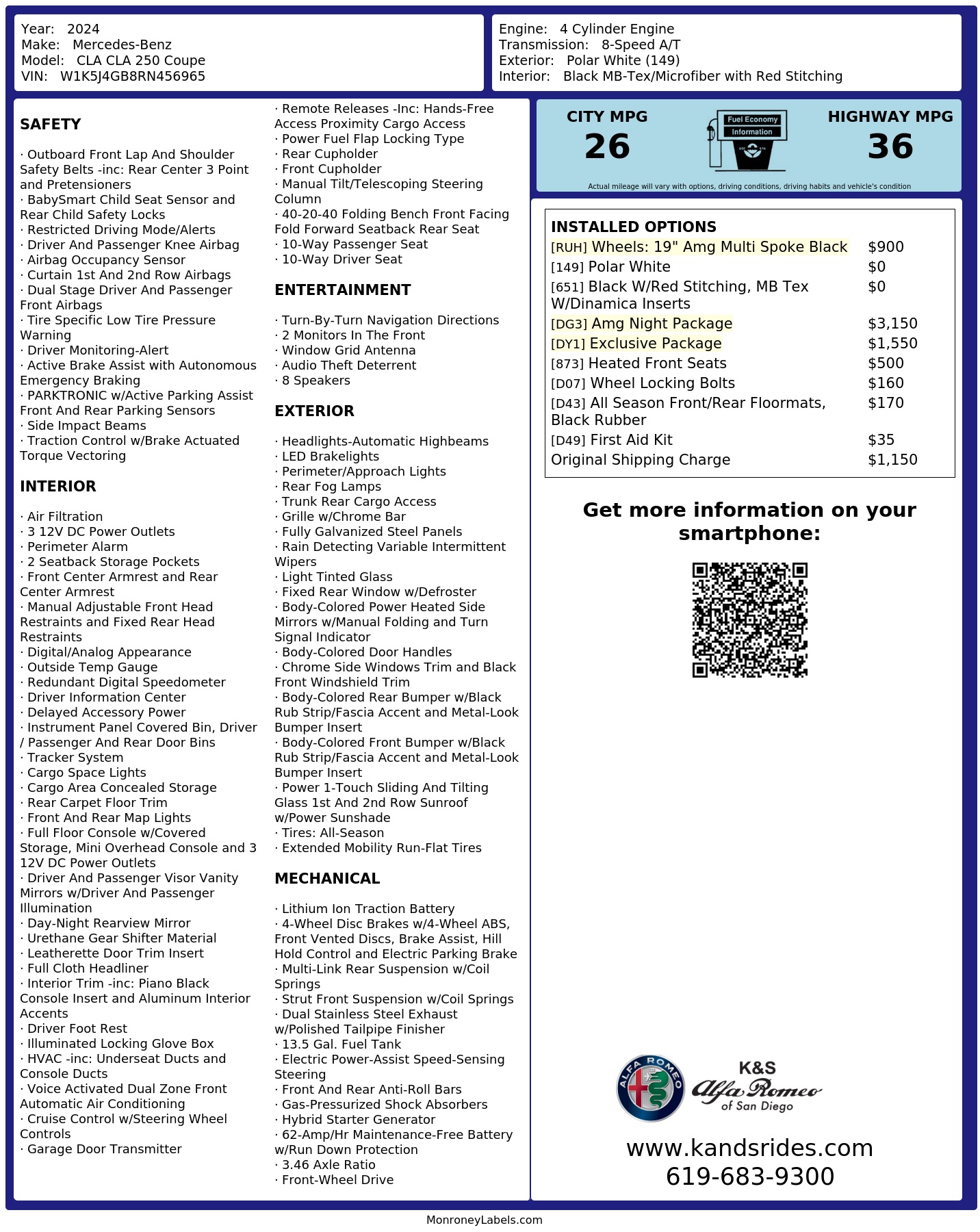 Monroney Label