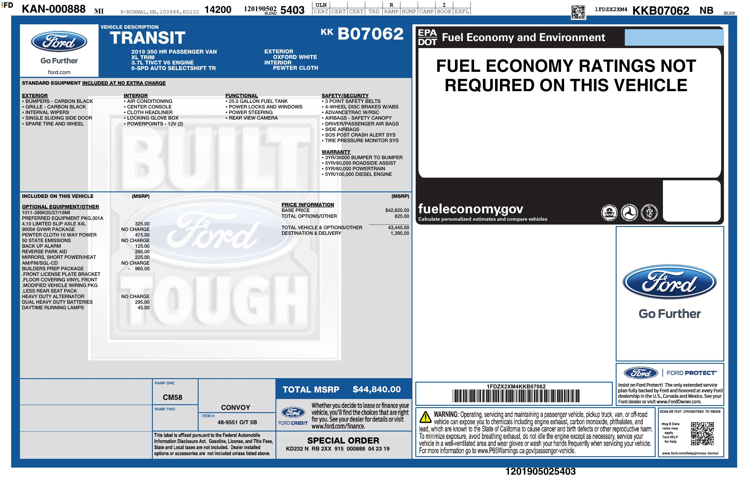 Monroney Label