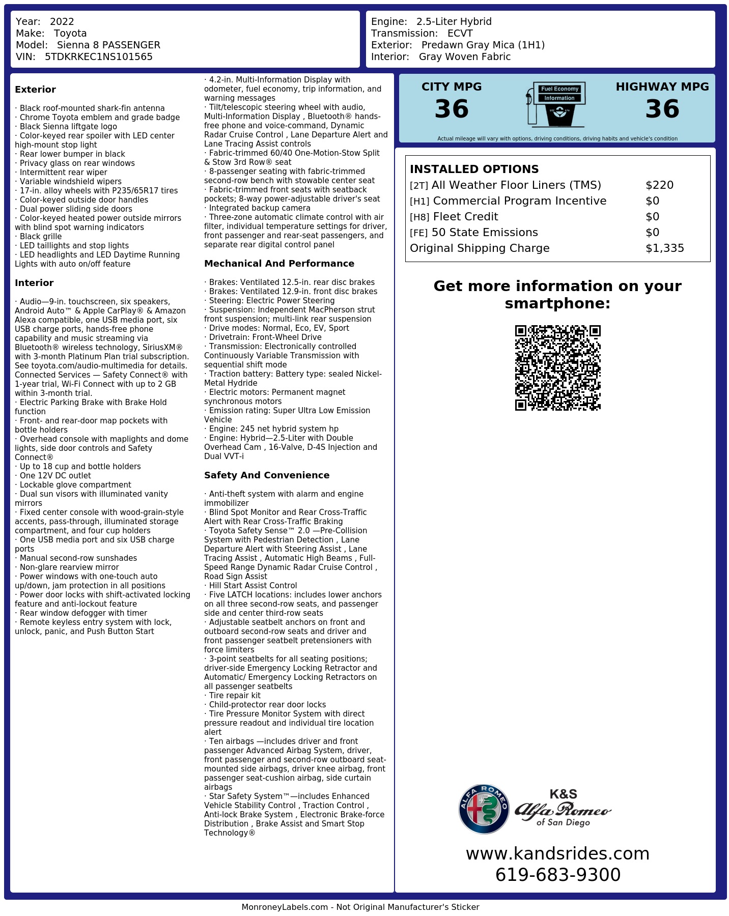 Monroney Label