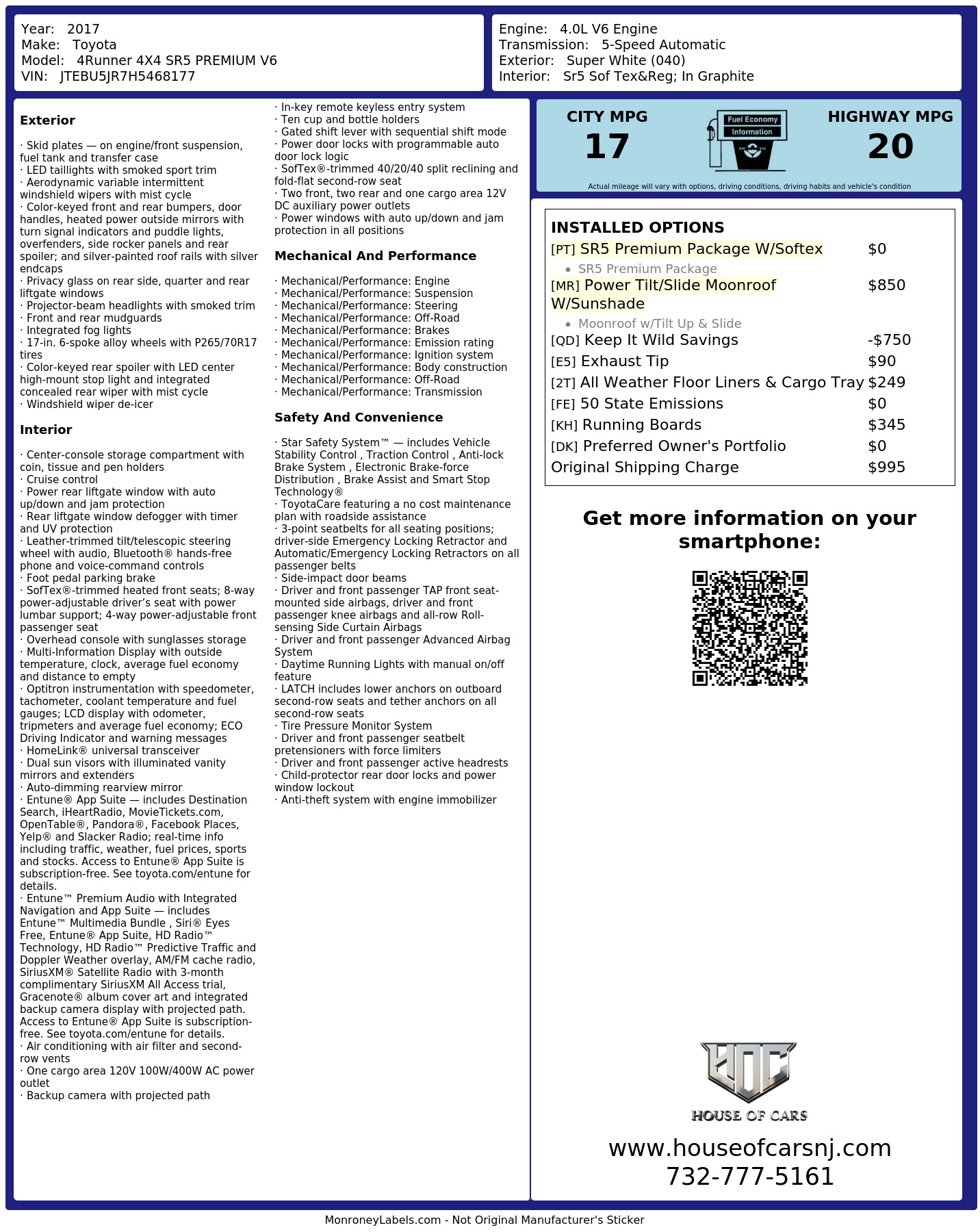 Monroney Label