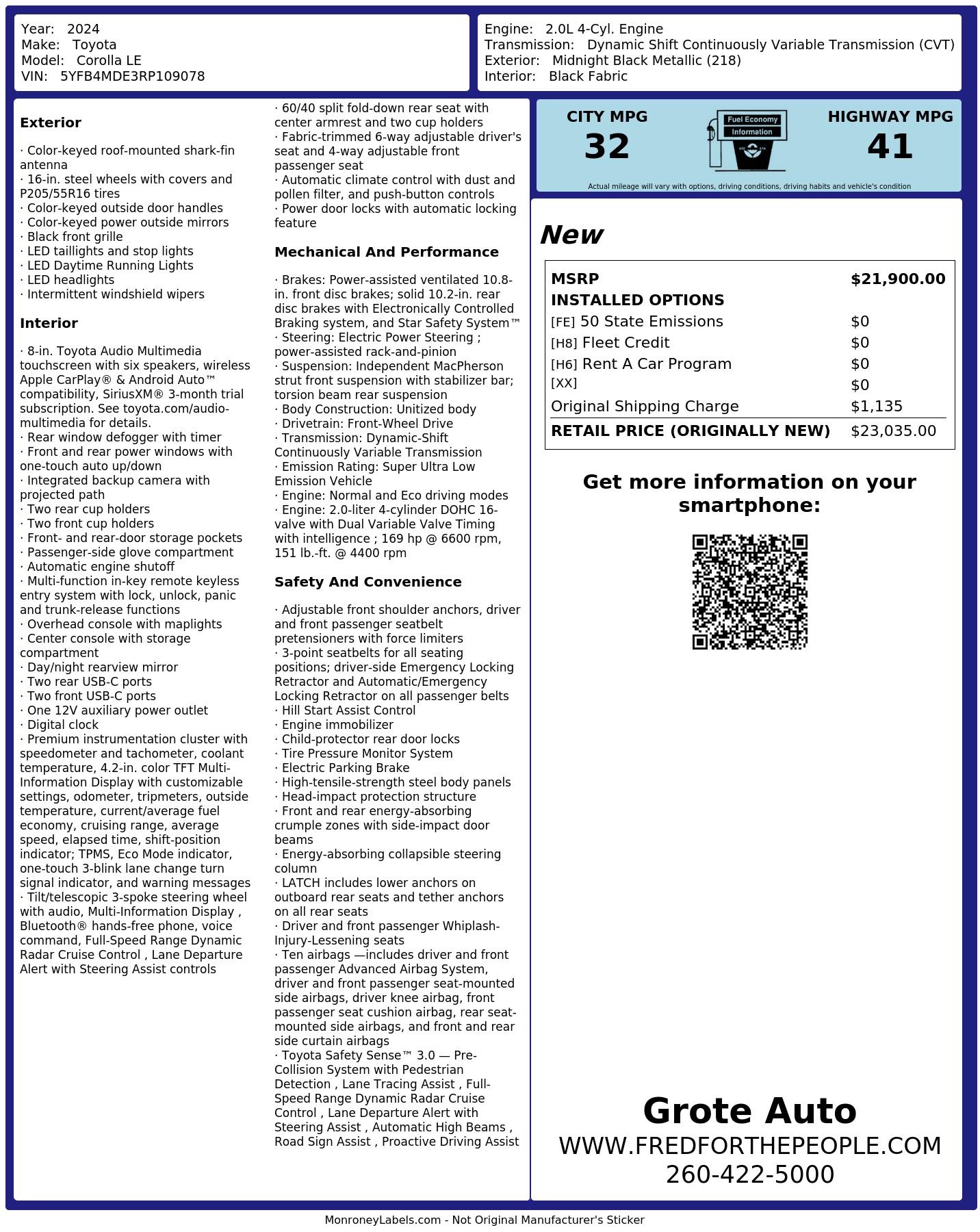 Monroney Label